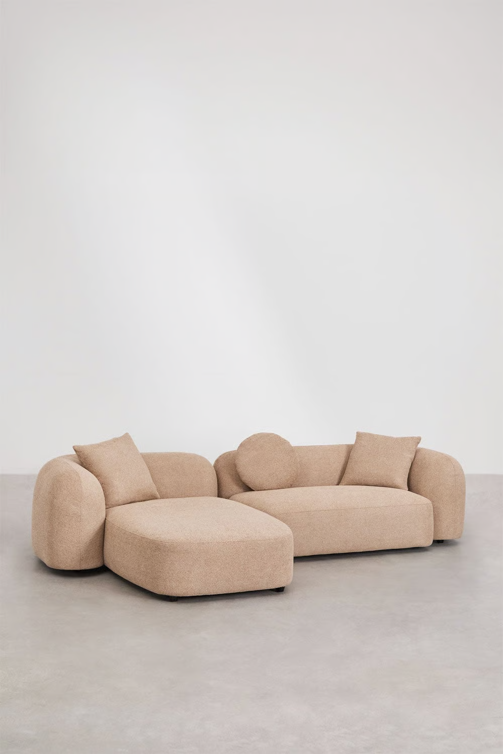 UV HOME Modular sofa with left chaise longue of 2 parts in chenille Coco