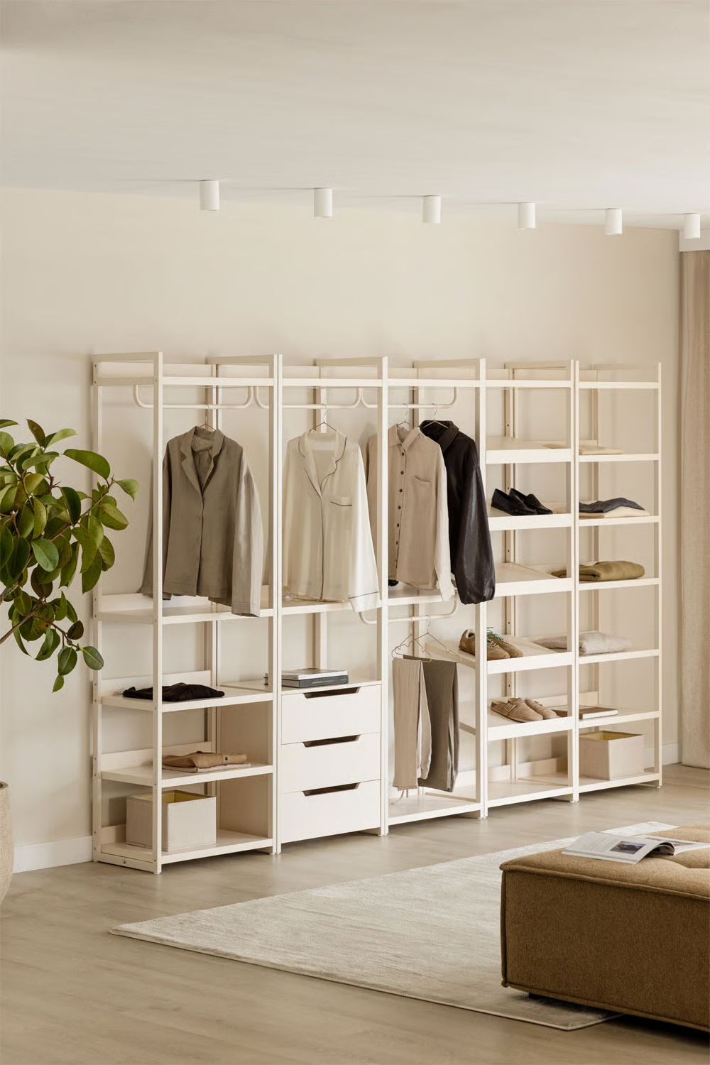 UV HOME Velunis Open Modular Wardrobe System – 5 Units (Iron)