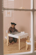UV Home Set of chalk table with storage and 2 chairs in MDF and pine wood Belfy Kids