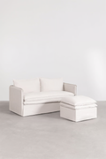 UV HOME Grace linen and cotton living room set with 2-seater sofa and pouf