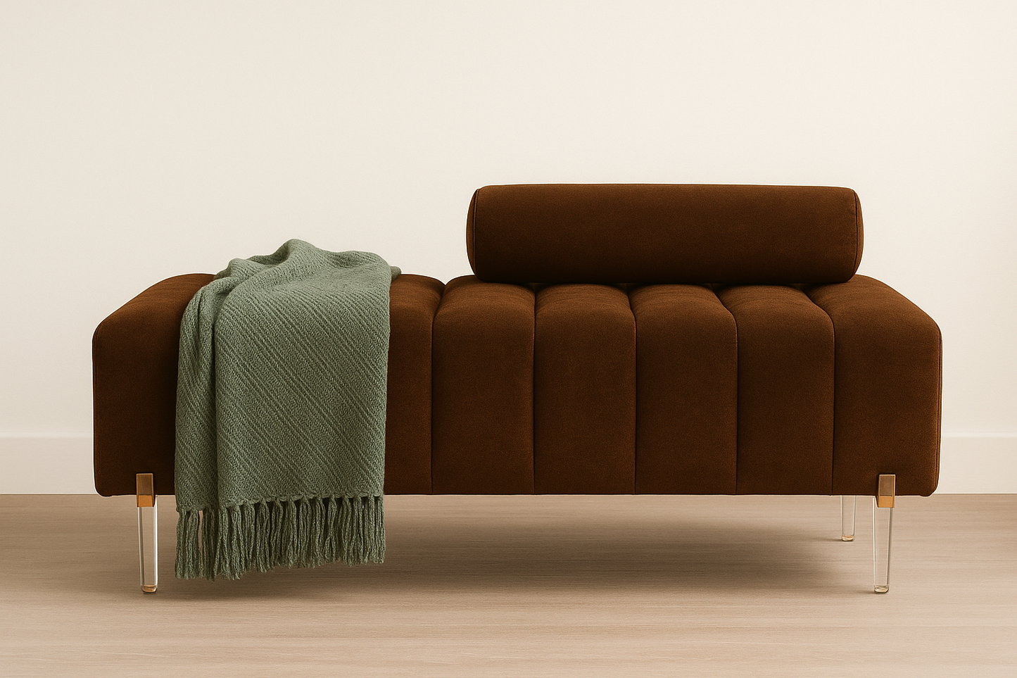 UV HOME Italian Style Lamb Fleece Bench – Piano Key Shoe Changing Stool for Bedroom & Living Room