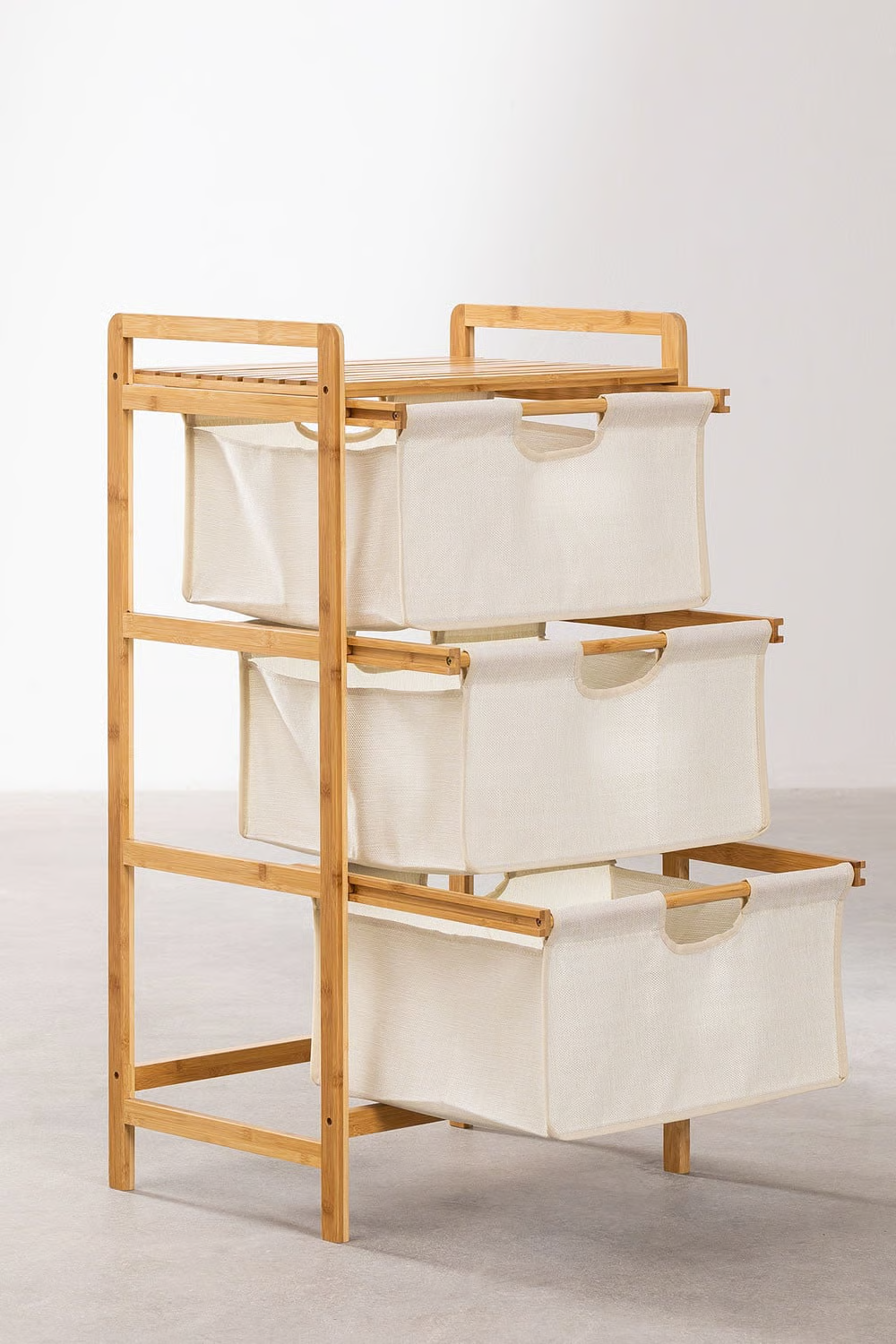 UV HOME Skadi Bamboo Rack 50×90 cm with 3 Baskets