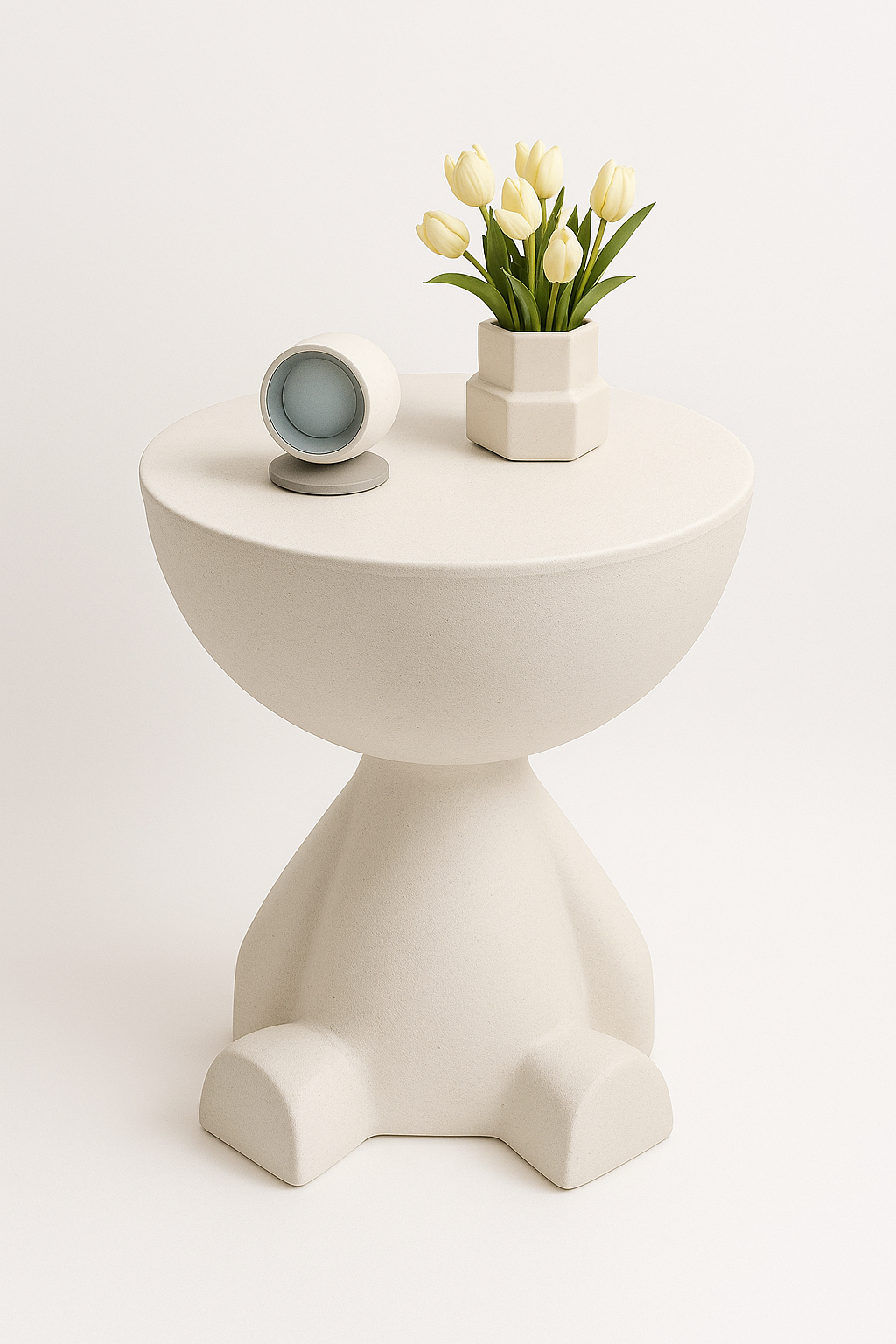 UV HOME Creative Side End Table – Flat Head Bedside & Sofa Table, Movable Mini Tea Table for Bedroom, Balcony, or Small Apartments