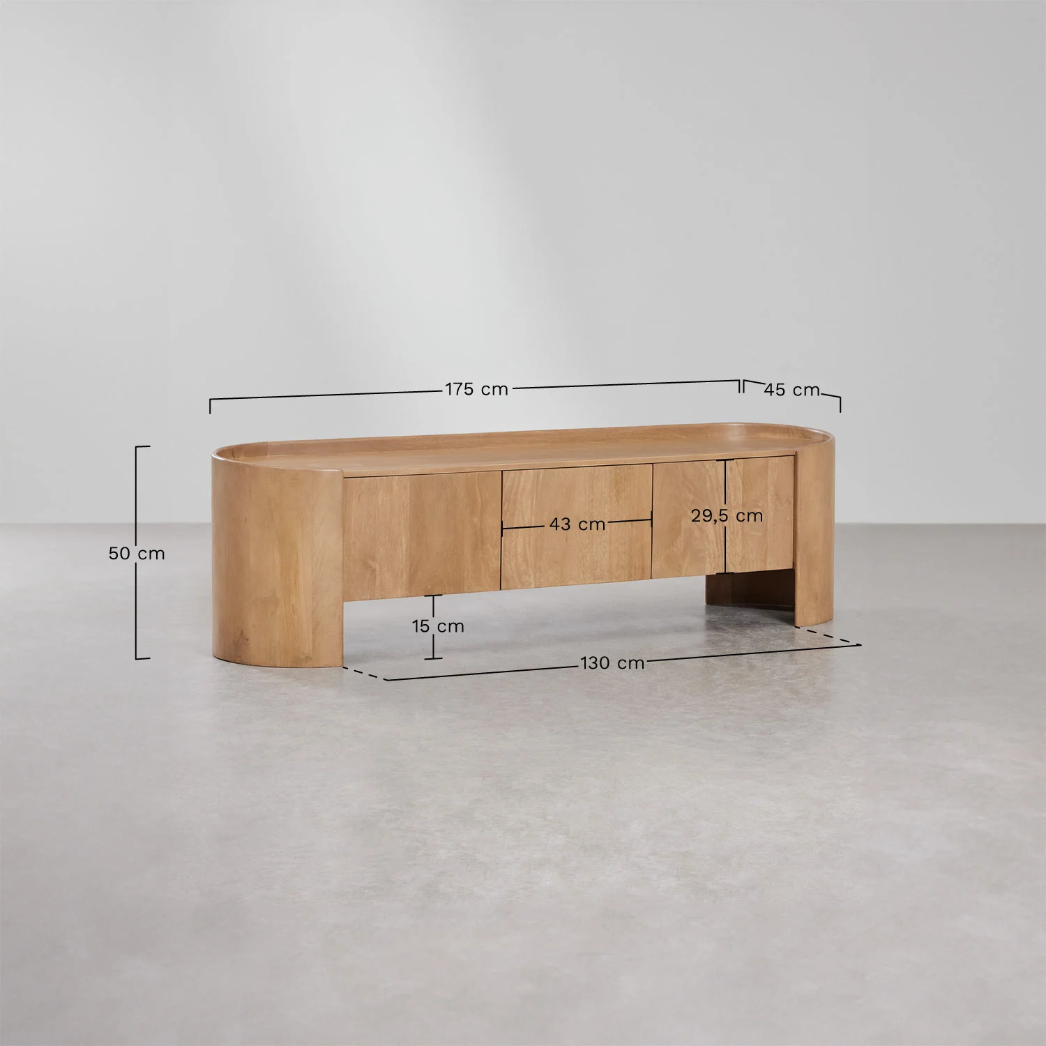 UV HOME TV cabinet 175x50 cm made of mango wood Sidney