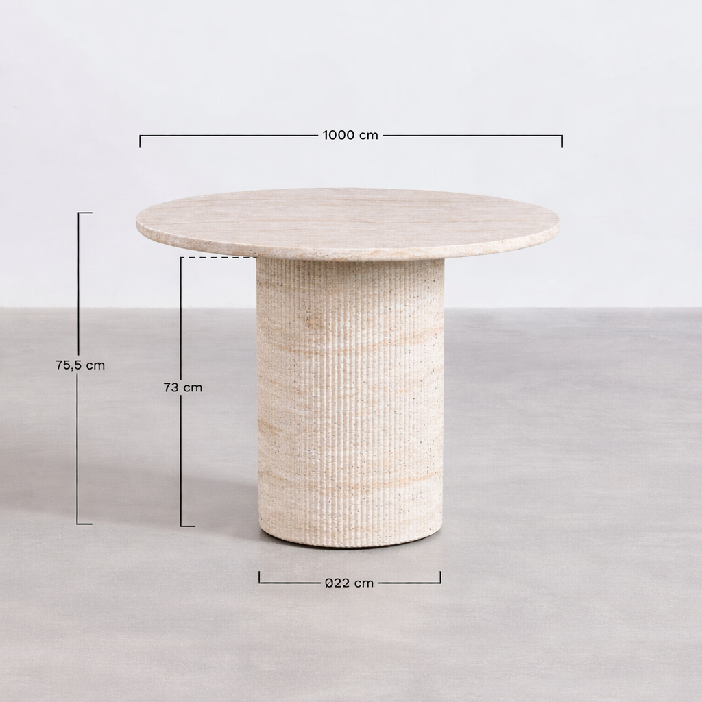 UV Home Velia Round Dining Table - Cement Look