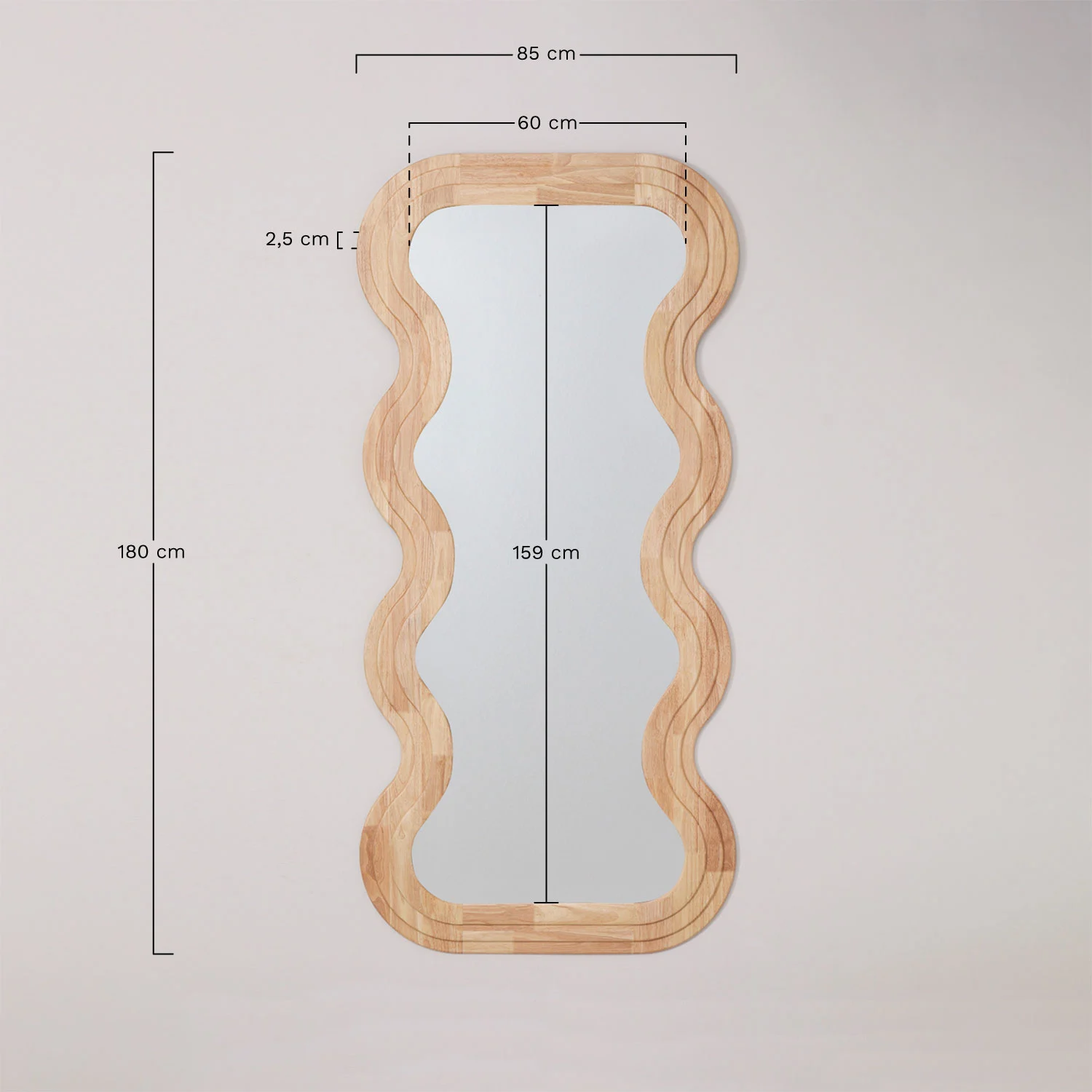 UV HOME Oak Wall Mirror Lierta
