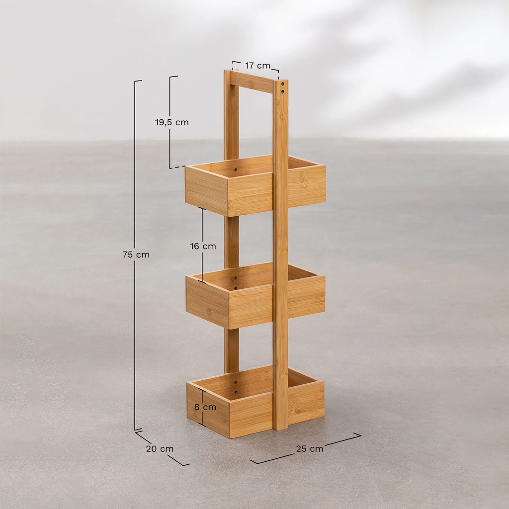 UV HOME Kayla Design Bamboo Bathroom Shelf 75x25 cm