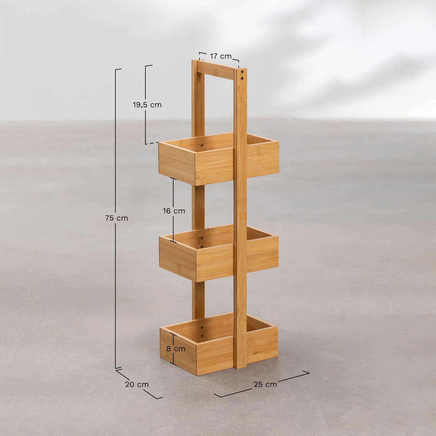 UV HOME Kayla Design Bamboo Bathroom Shelf 75x25 cm