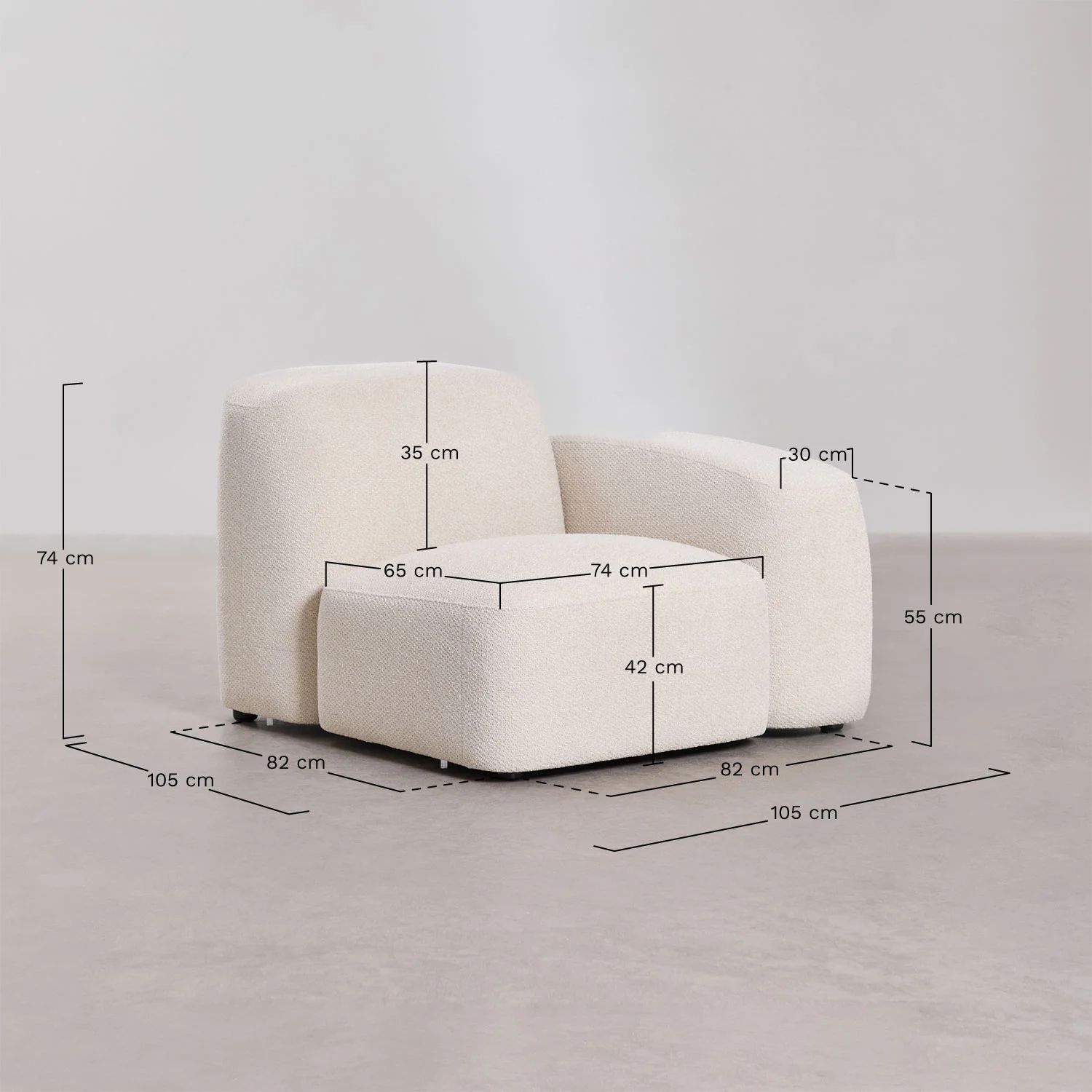 UV HOME Right corner module for Bastian modular sofa