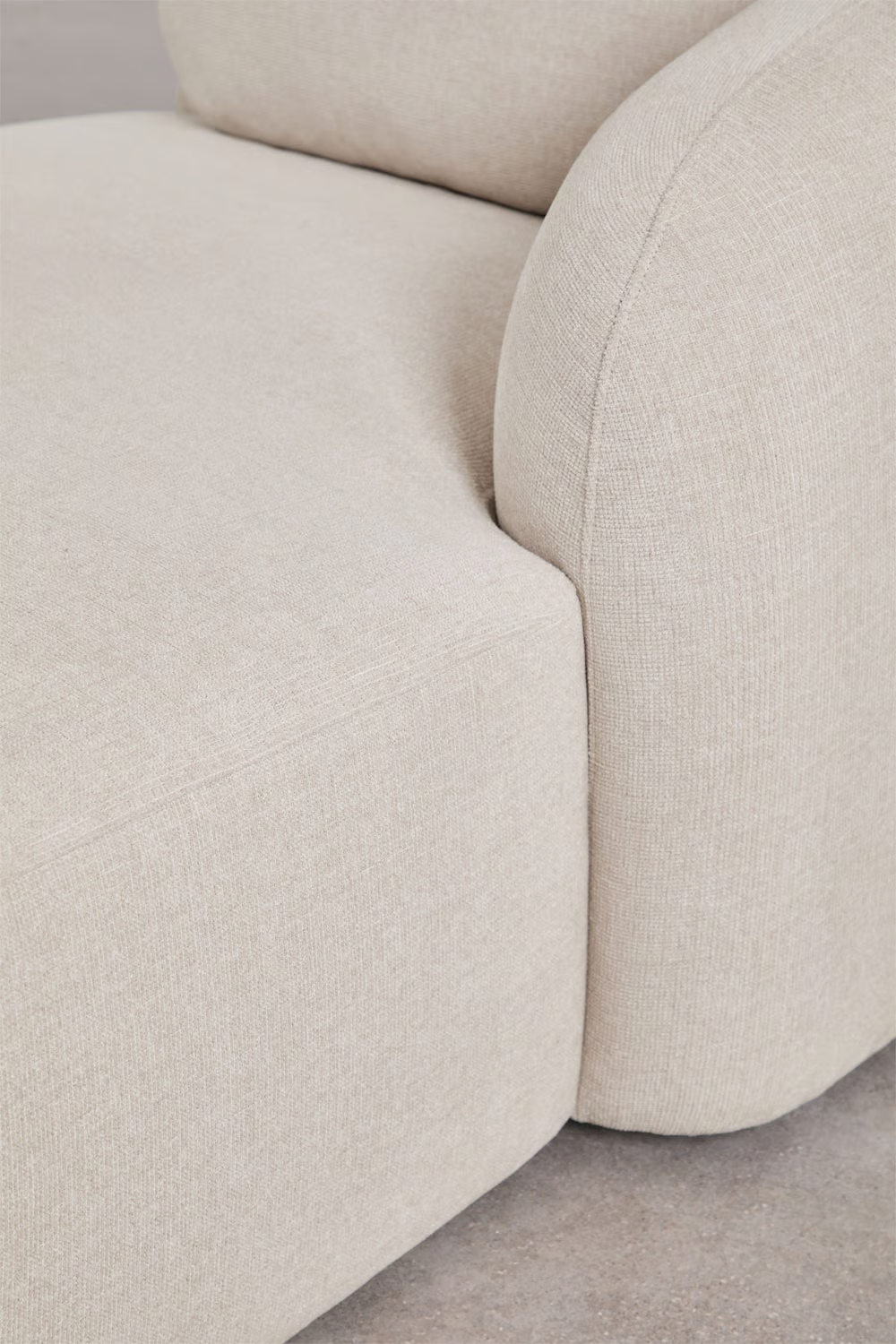 3-piece modular right chaise longue sofa in chenille Coquette