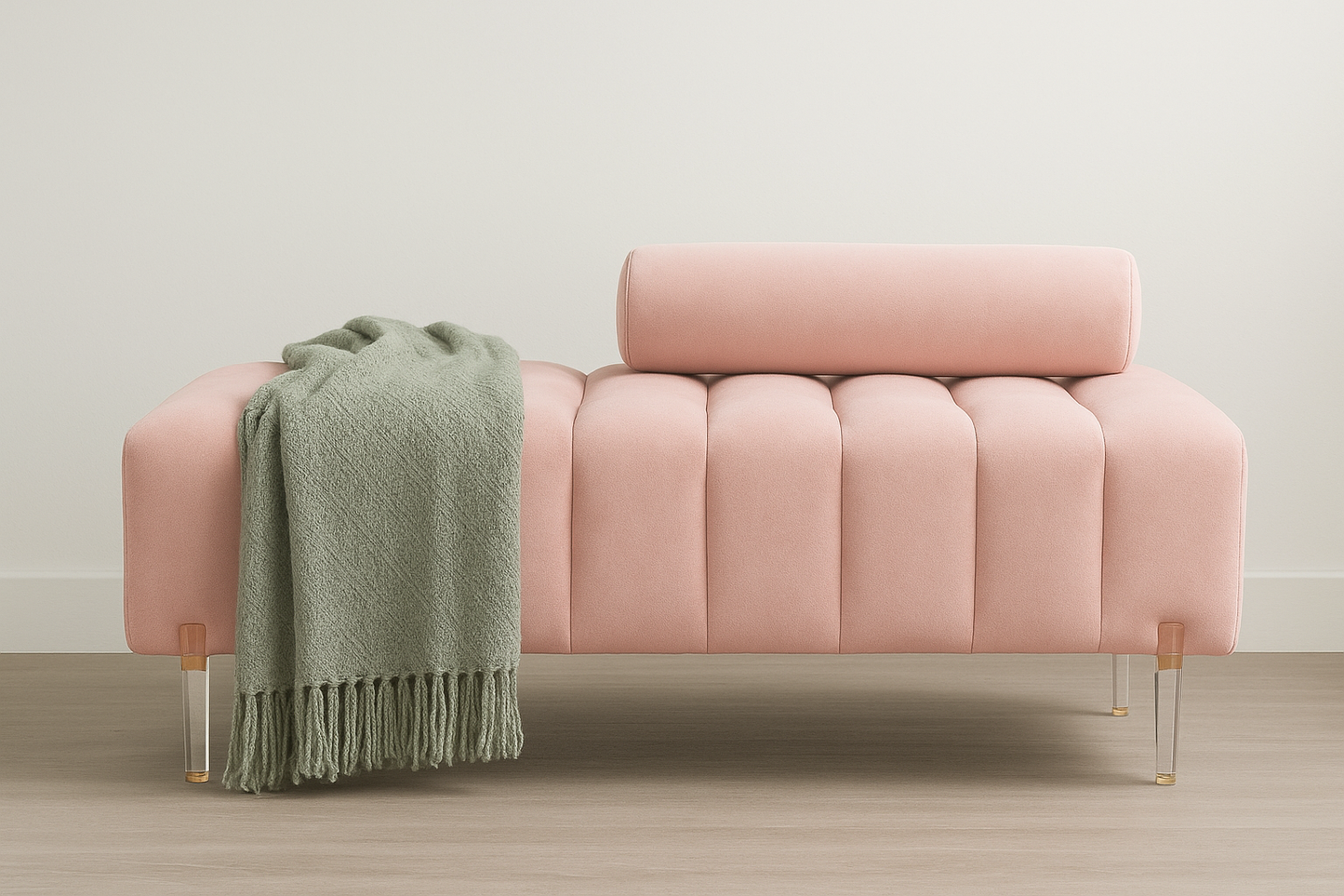 UV HOME Italian Style Lamb Fleece Bench – Piano Key Shoe Changing Stool for Bedroom & Living Room