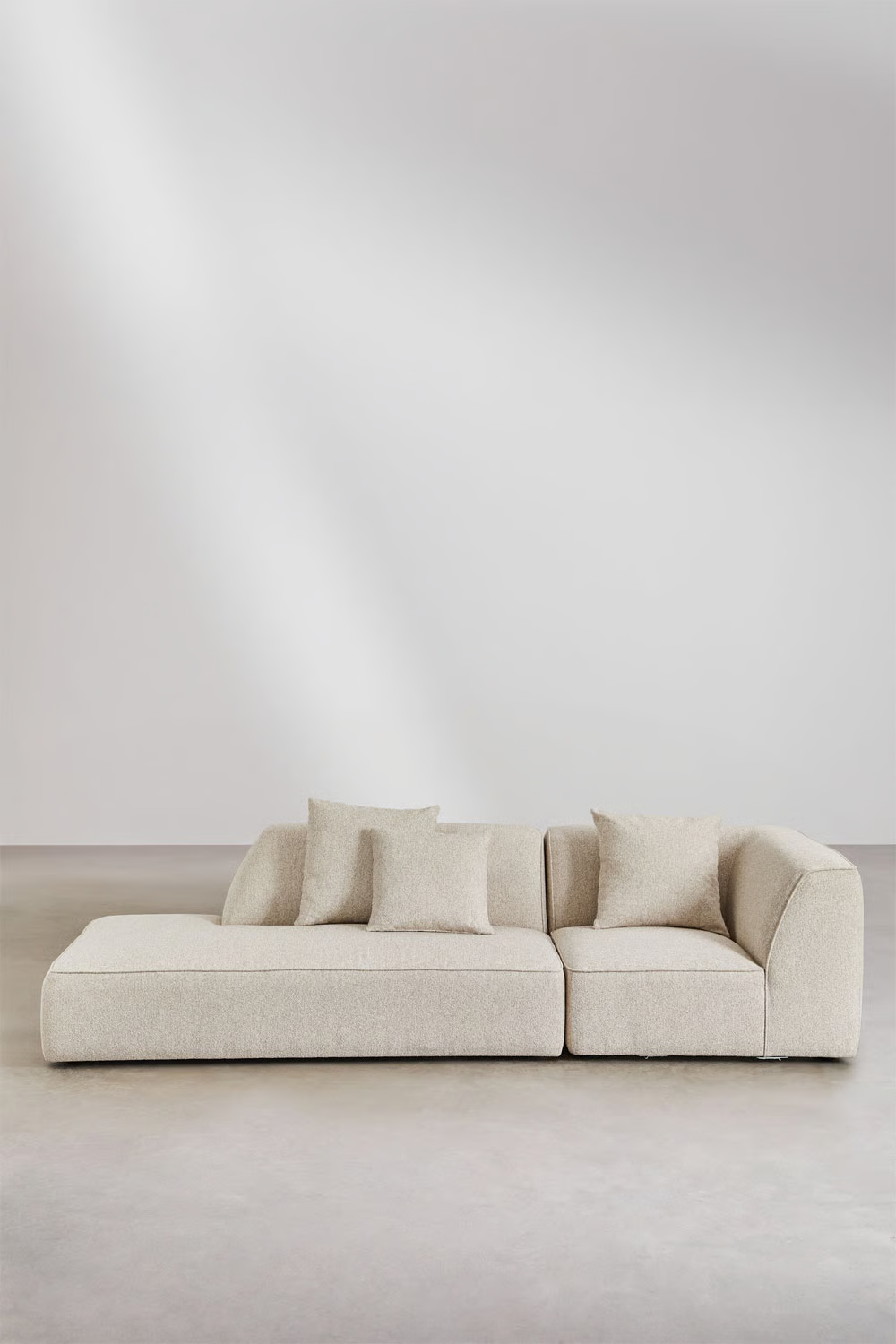 UV HOME Cardea upholstered 2-piece modular corner sofa with chaise longue left
