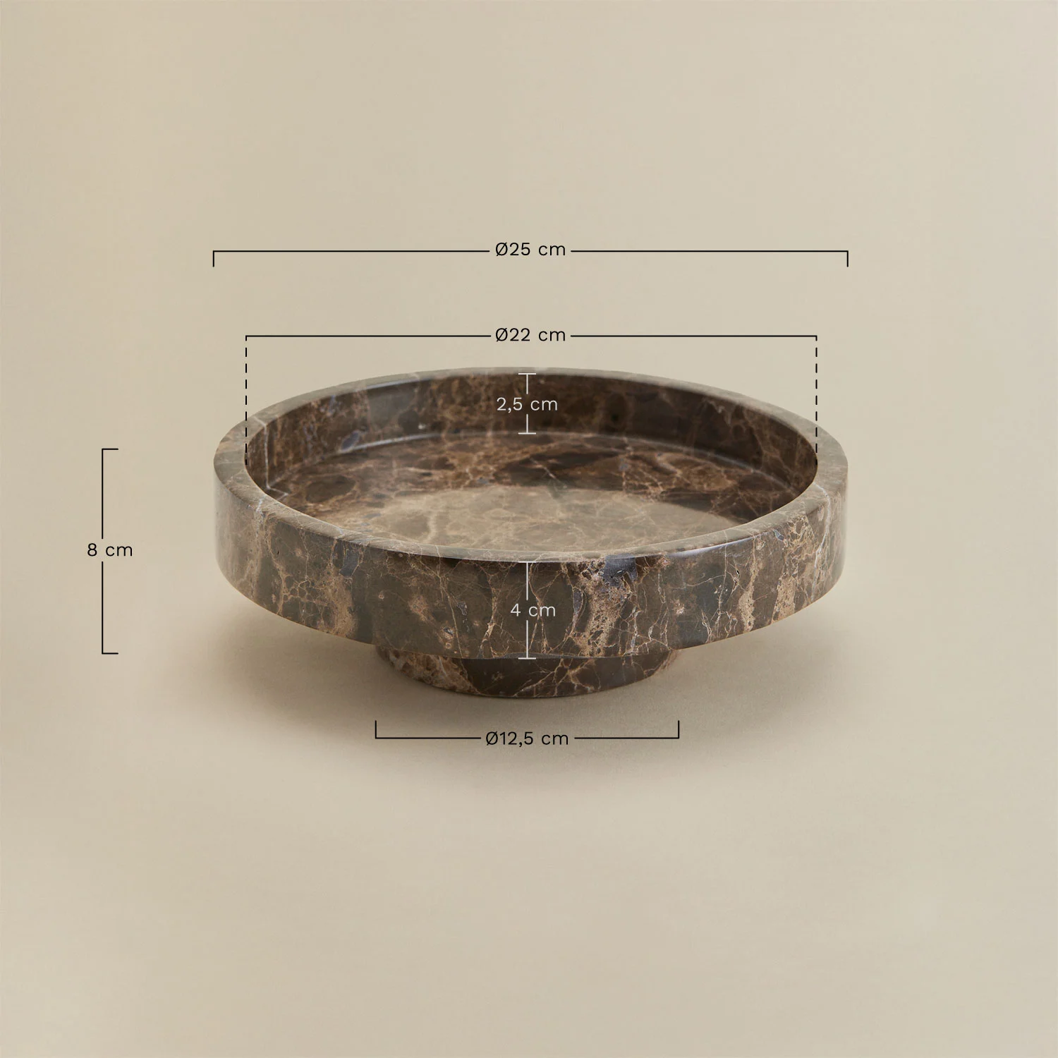 UV HOME Round Key Tray  in Kevara Natural Stone