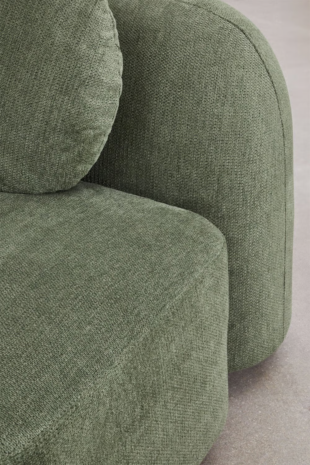 UV HOME Living room set with 2-piece modular sofa and armchair in Coco chenille