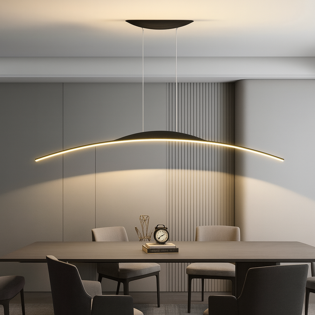 Modern Dining Room with Sleek Pendant Light by UV Home