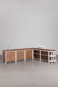 UV HOME 7-Piece Modular Outdoor Kitchen with Sink, Organizer Panel, and Acacia Wood Storage – Reggie