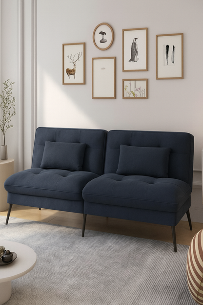 Modern Green Two-Seater Sofa with Pillows – UV Homes