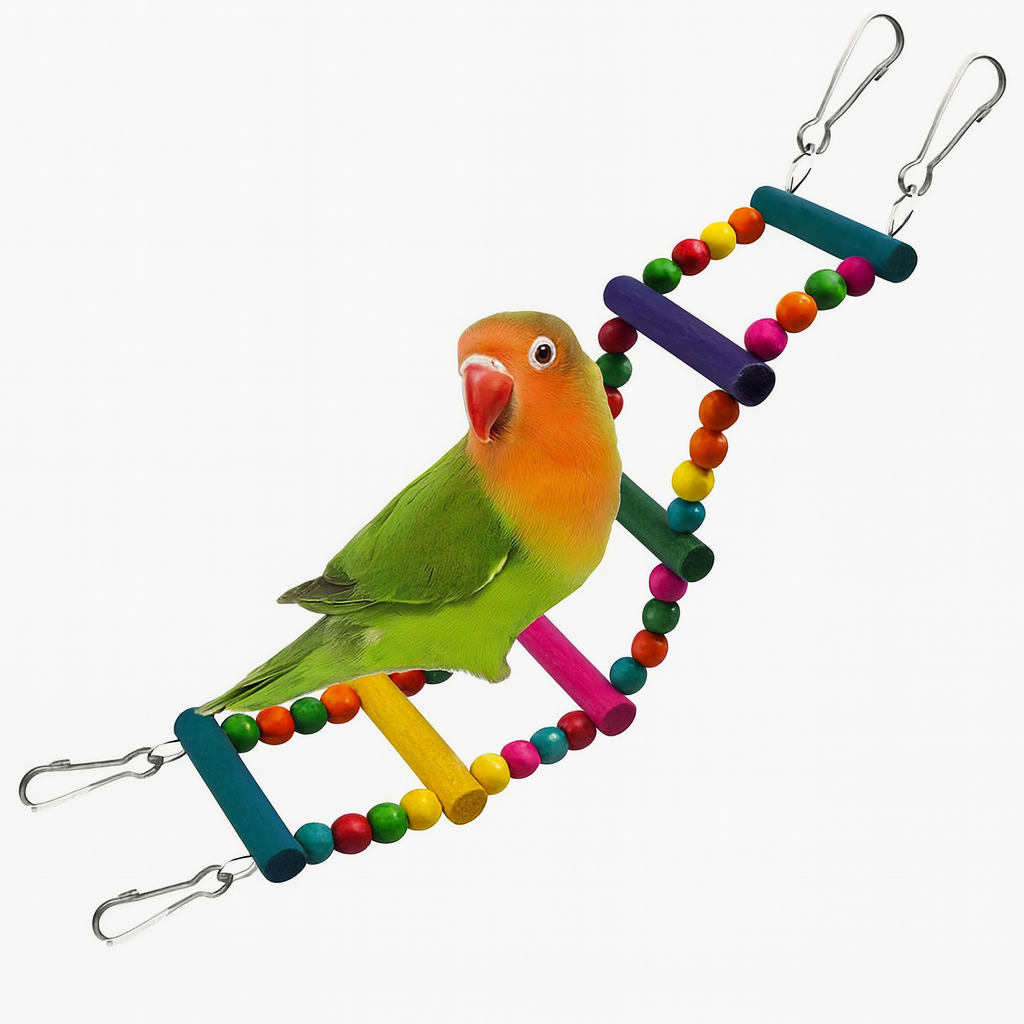 UV HOME Colorful Wooden Ladder Toy for Birds