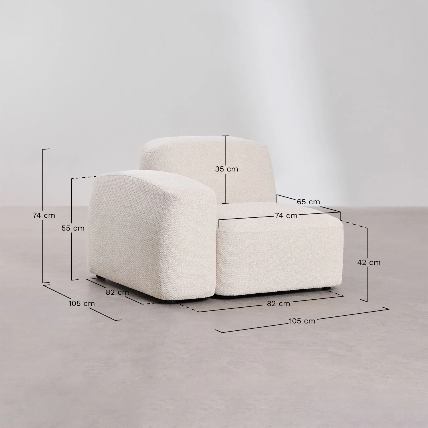 UV HOME Left corner module for Bastian modular sofa