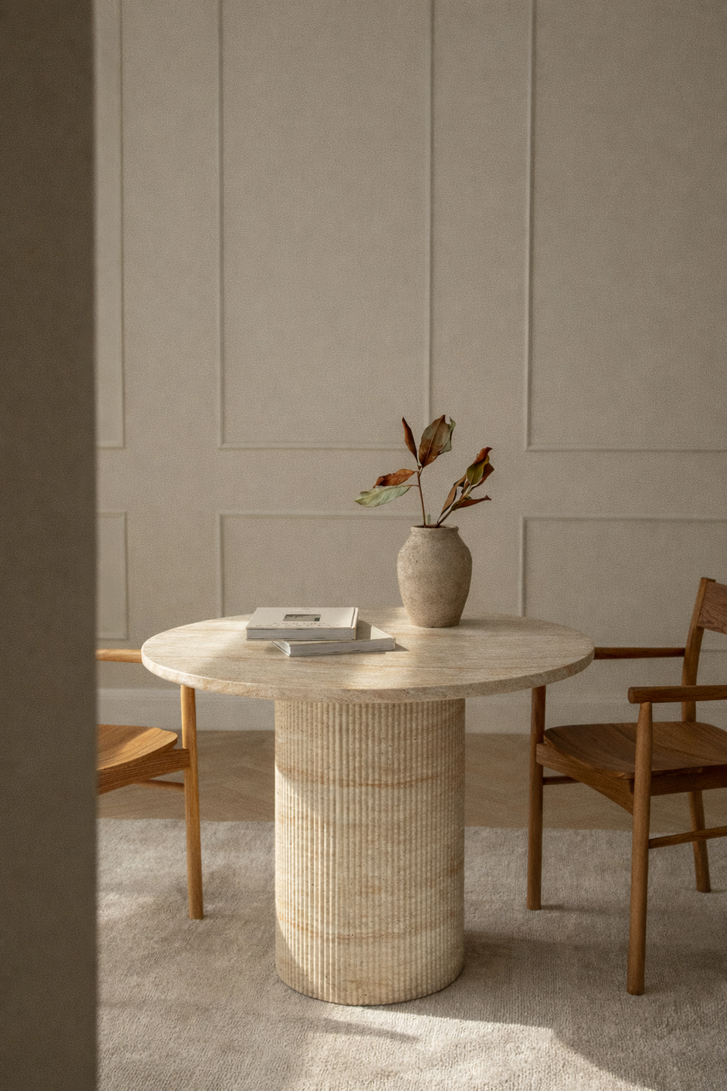 UV Home Velia Round Dining Table - Cement Look