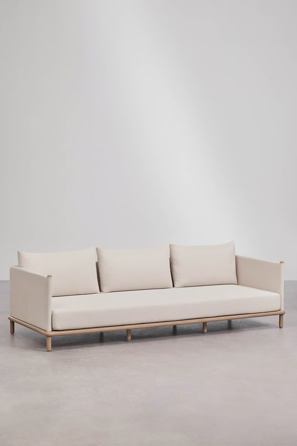 UV HOME Garden set with 3-seater sofa, 2 armchairs and 2 round coffee tables made of acacia wood Olivia