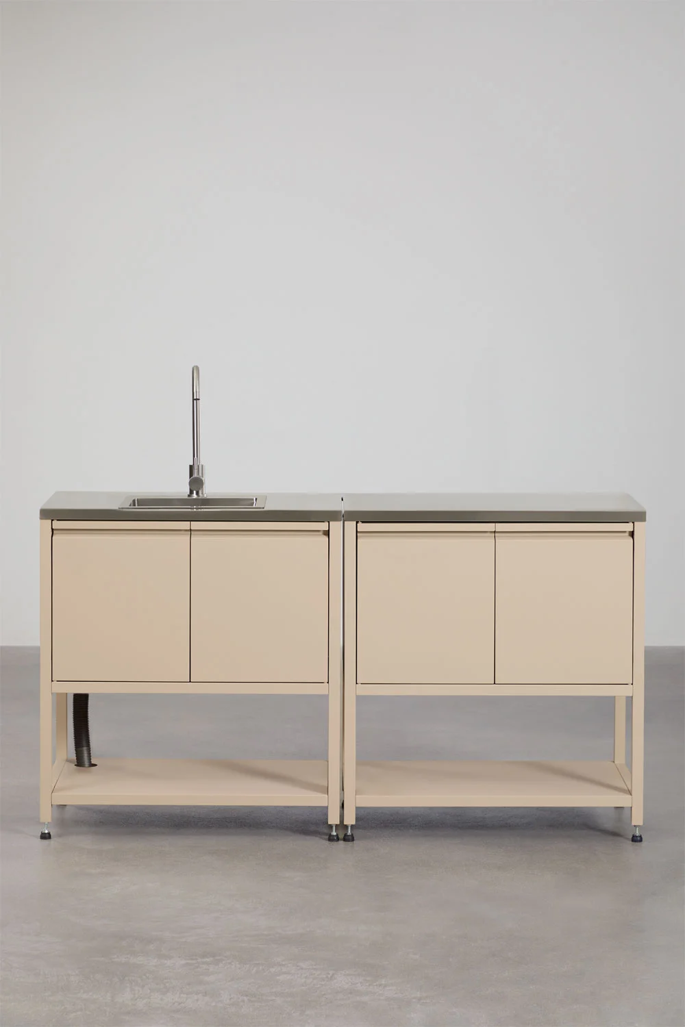 UV HOME 2-Piece Modular Outdoor Kitchen with Sink and Storage in Savona Steel