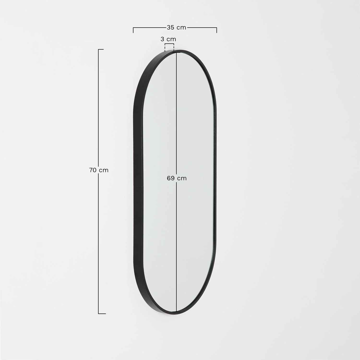 UV HOME Oval Wall Mirror  in Elbert Aluminum