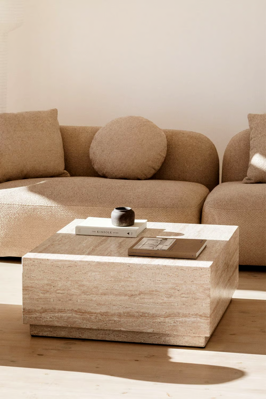 UV Home Imala Square Coffee Table  – Travertine Concrete Look