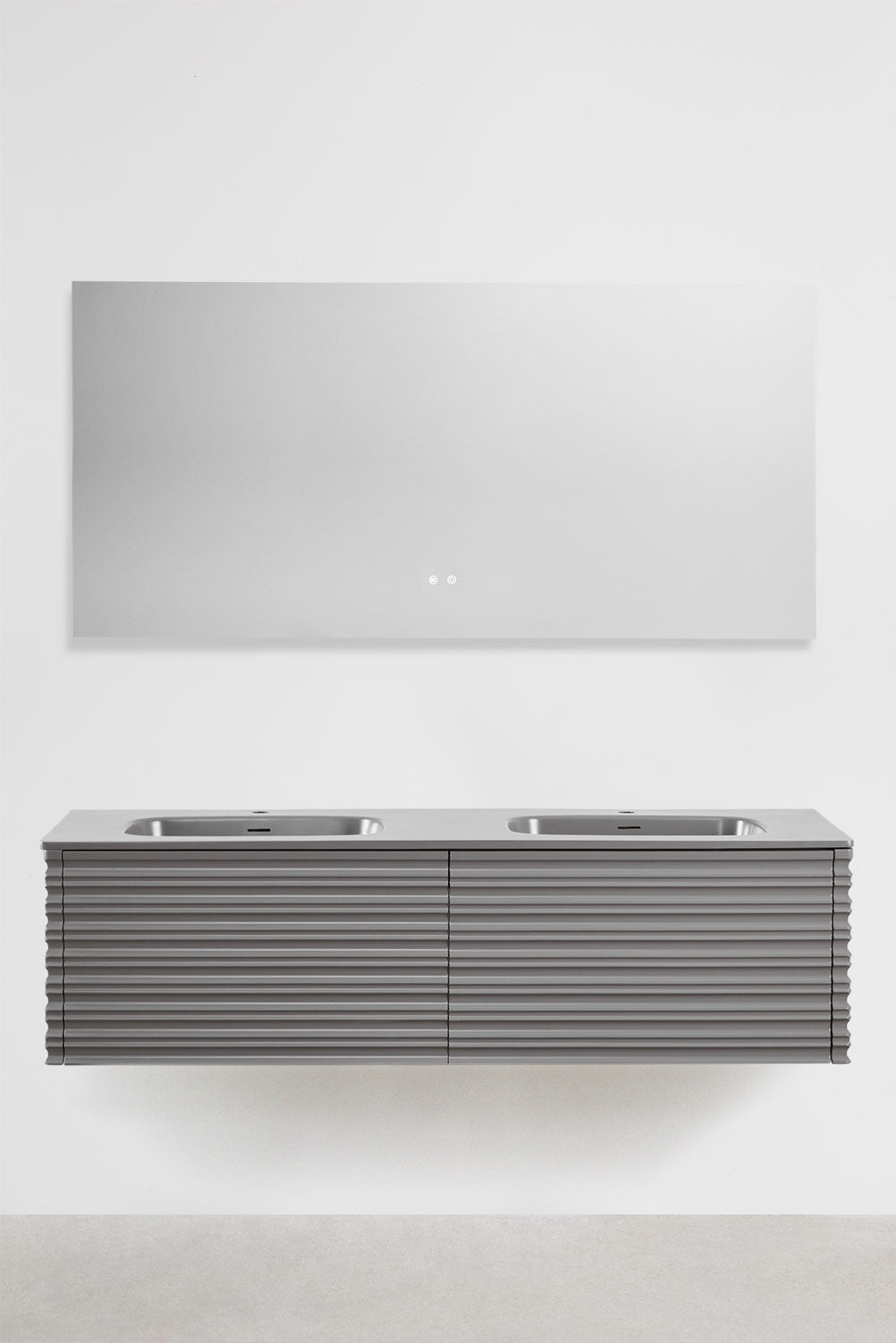UV HOME Noura floating wooden bathroom furniture set with integrated washbasins