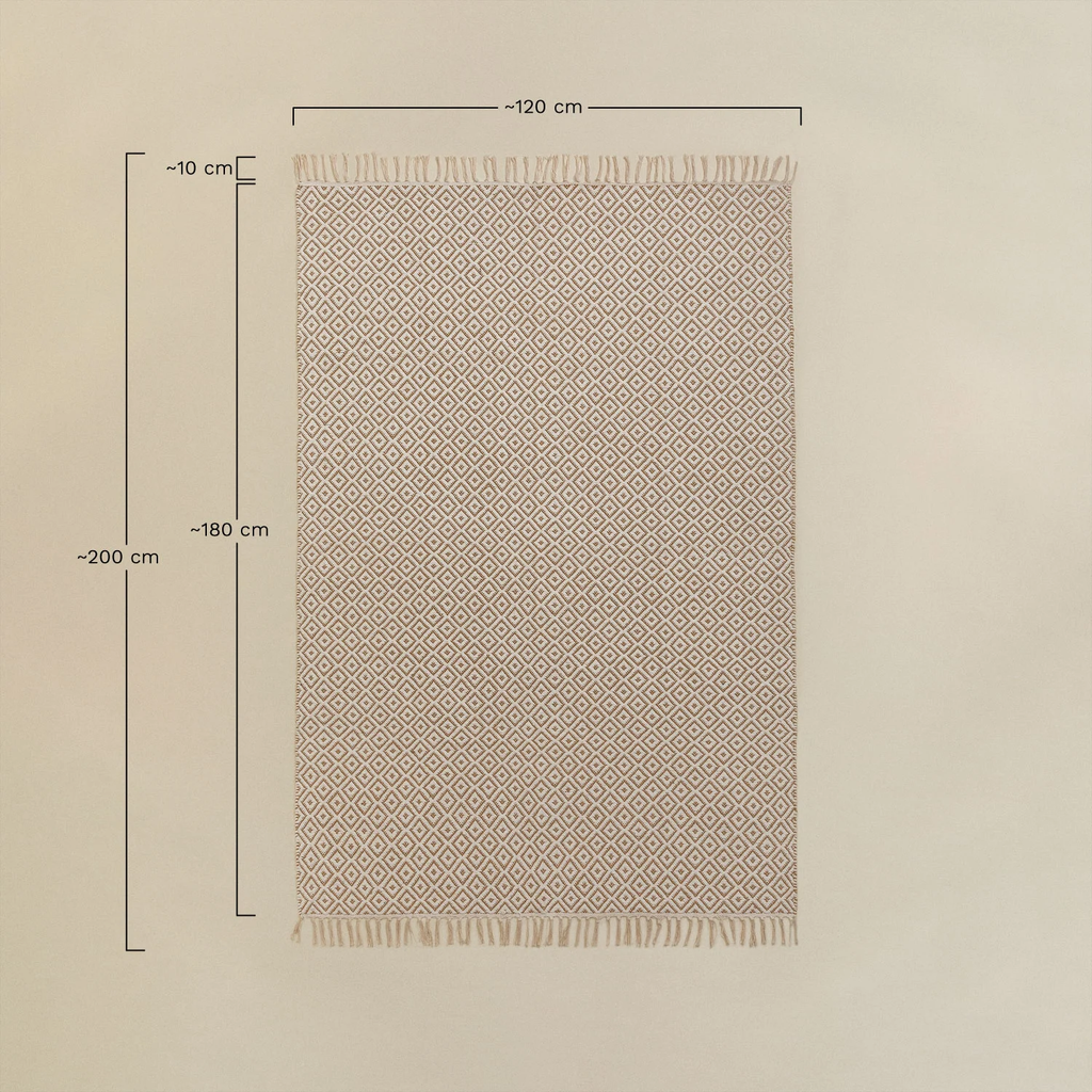 UV Home Rectangular carpet 120x200 cm made of cotton and jute Durat