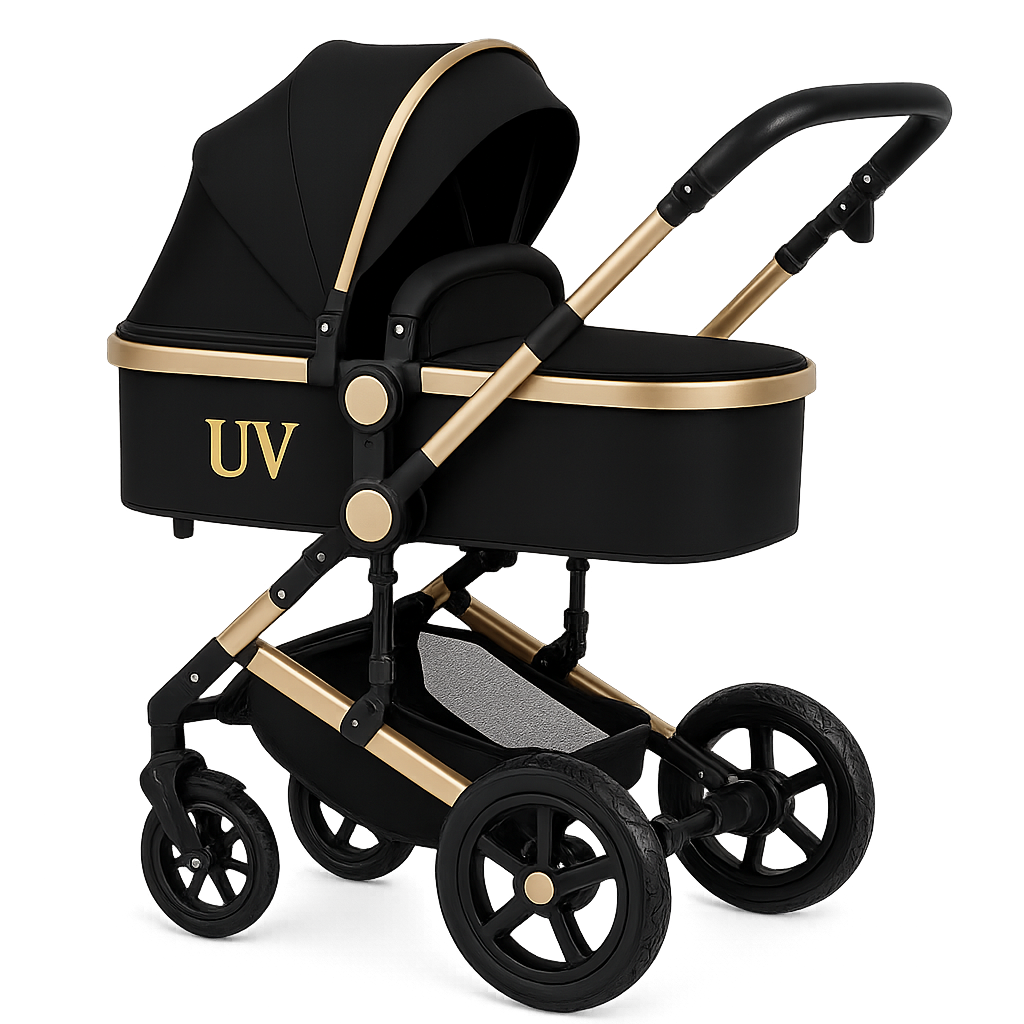 UV HOME – 3-in-1 Baby Stroller Travel System with Car Seat, High Landscape Lightweight Pram for Newborns