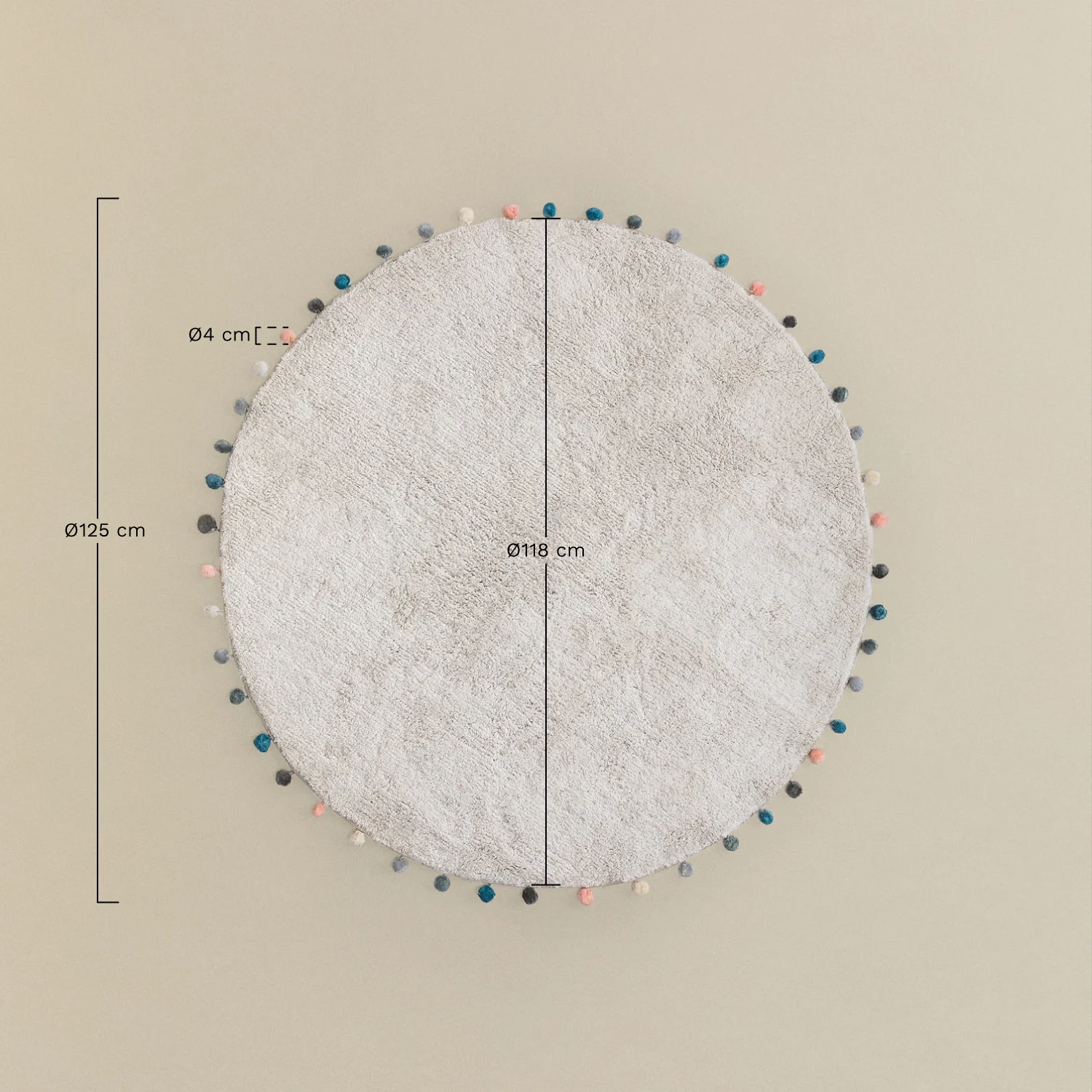 UV Home Round cotton rug Ø125 cm Cinder Kids
