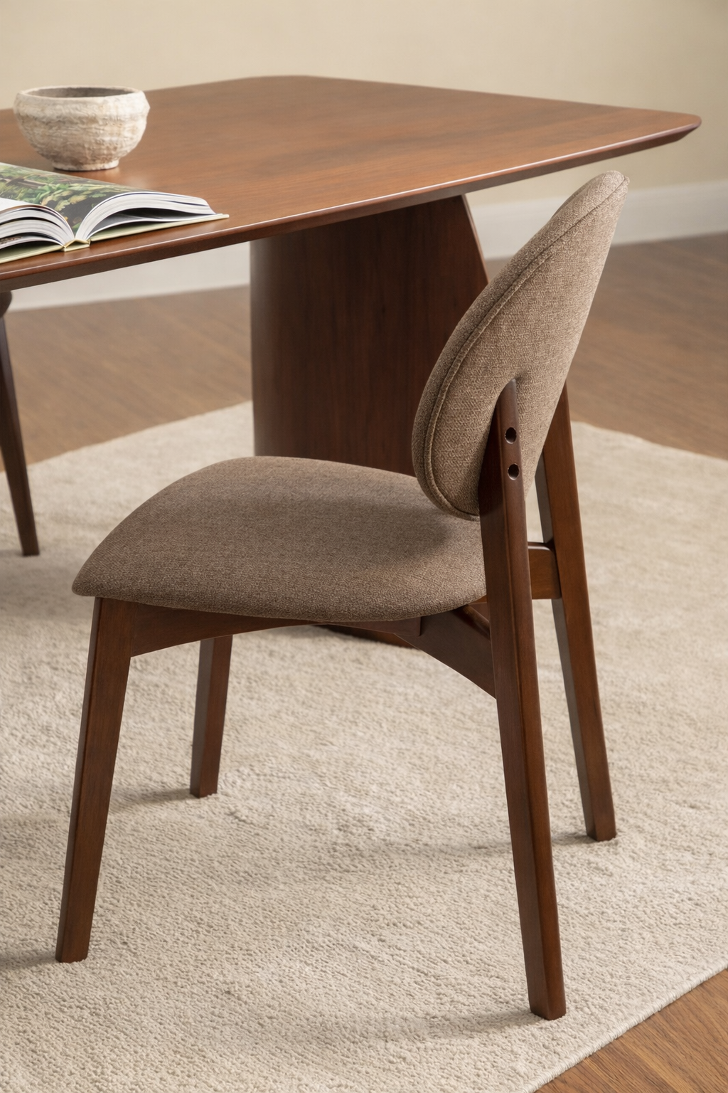UV HOME Yamena Dining Chair – Wood & Fabric