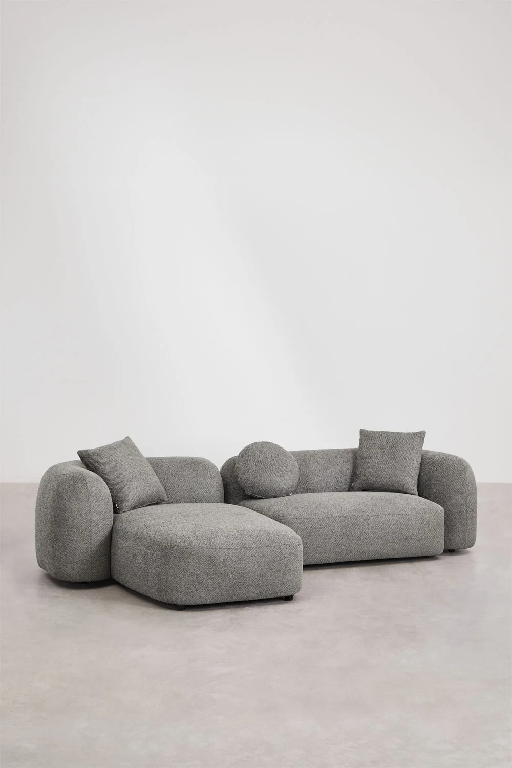 UV HOME Modular sofa with left chaise longue of 2 parts in chenille Coco