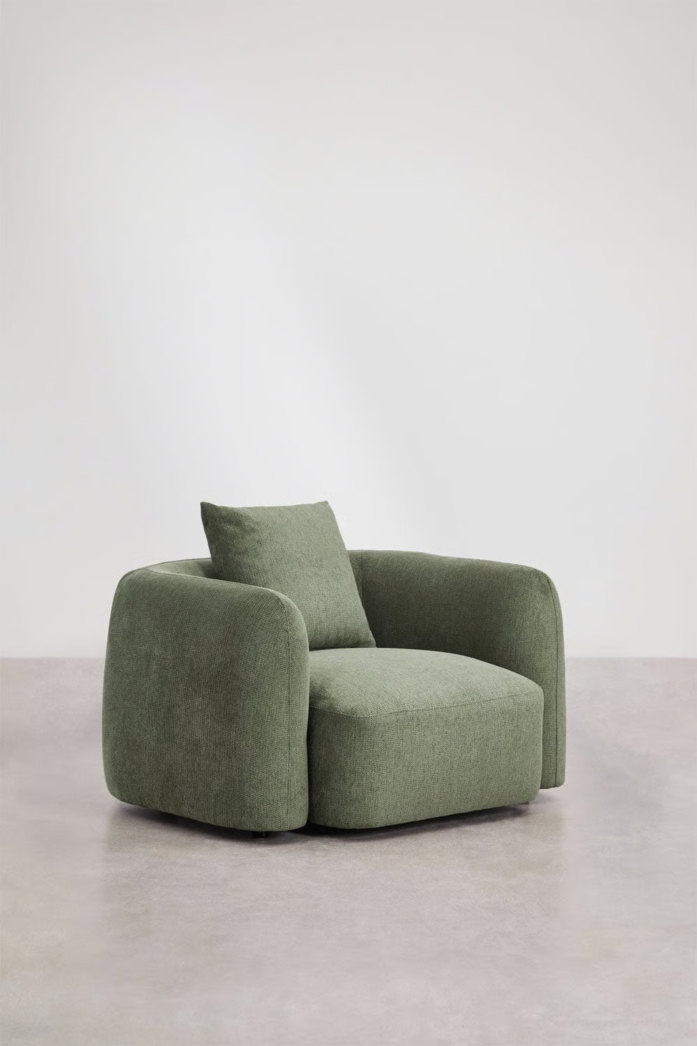 UV HOME Living room set with 2-piece modular sofa and armchair in Coco chenille