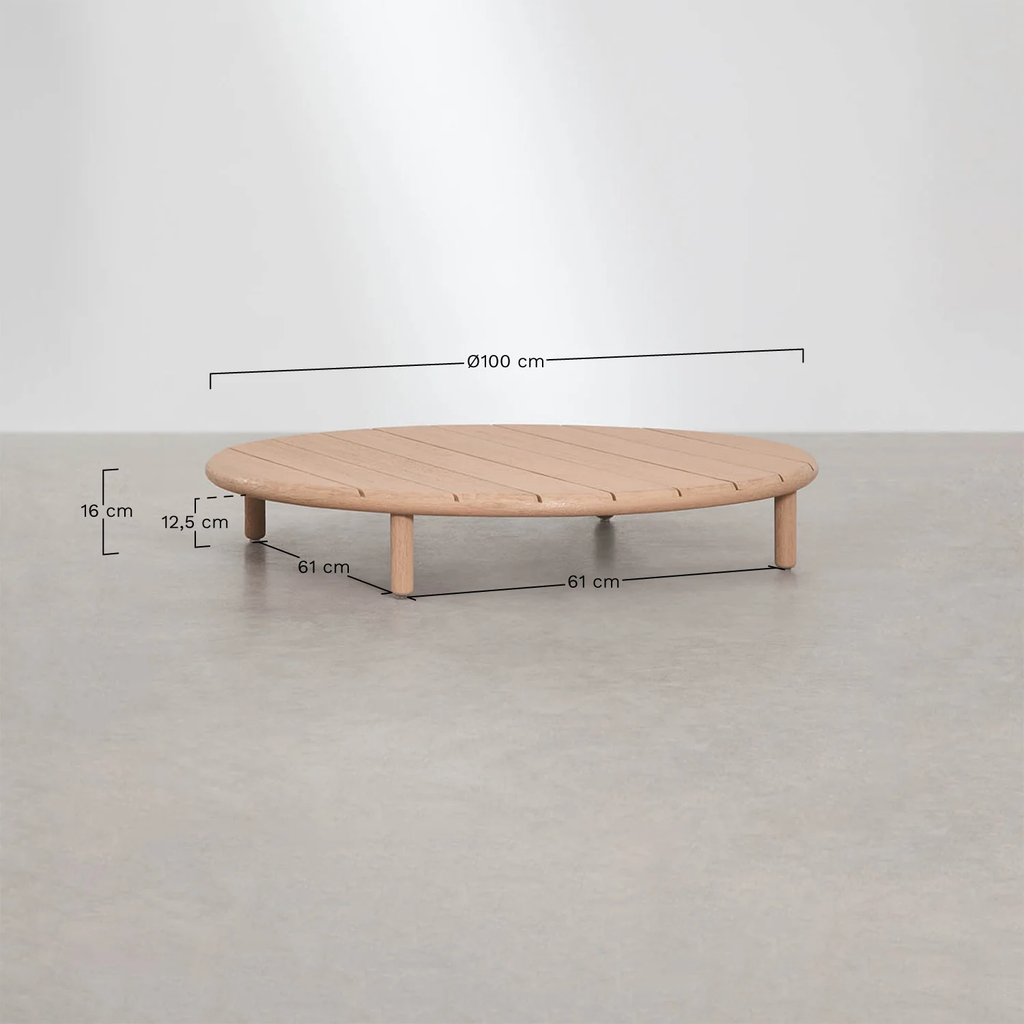 UV HOME Olivia Round Acacia Wood Garden Coffee Table