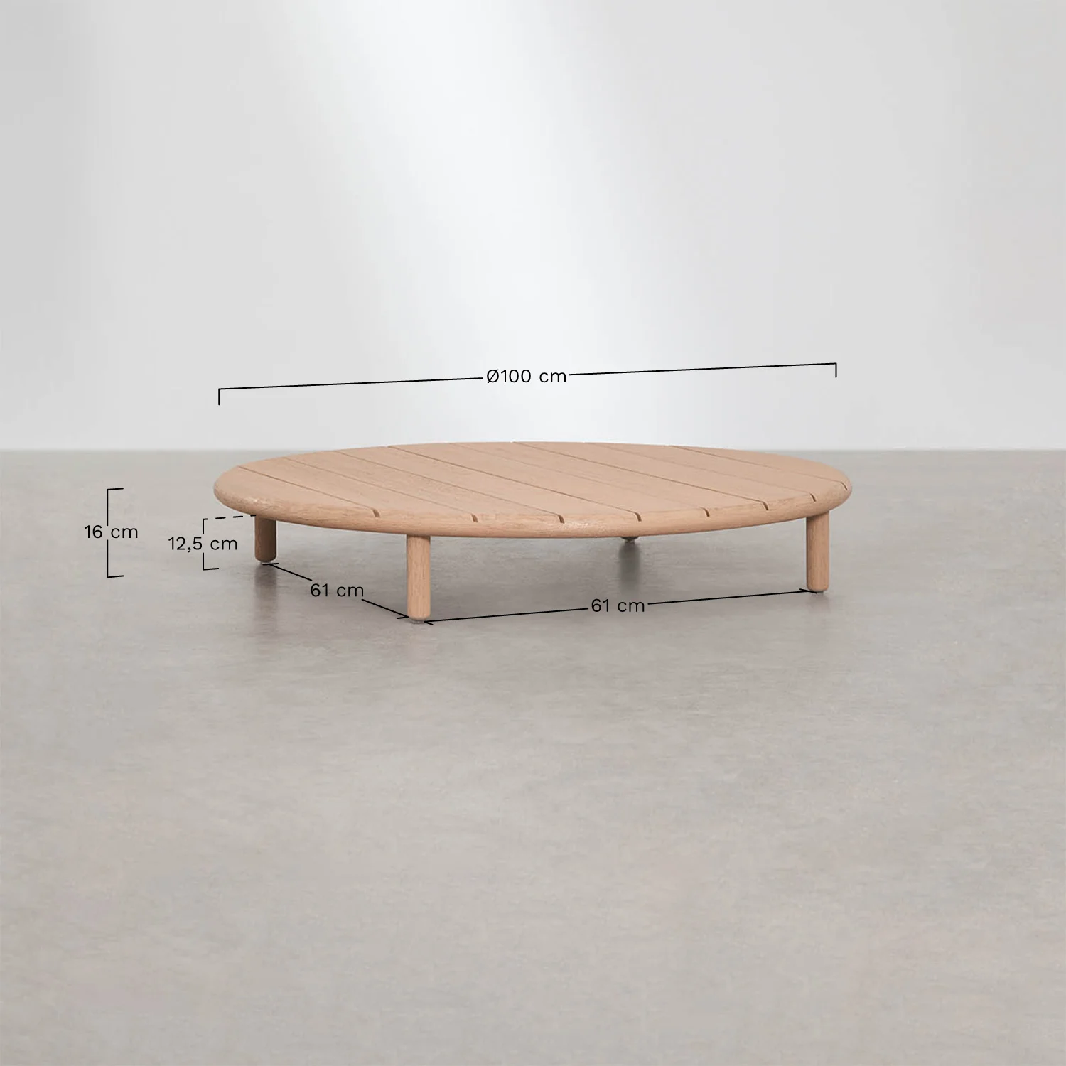 UV HOME Olivia Round Acacia Wood Garden Coffee Table