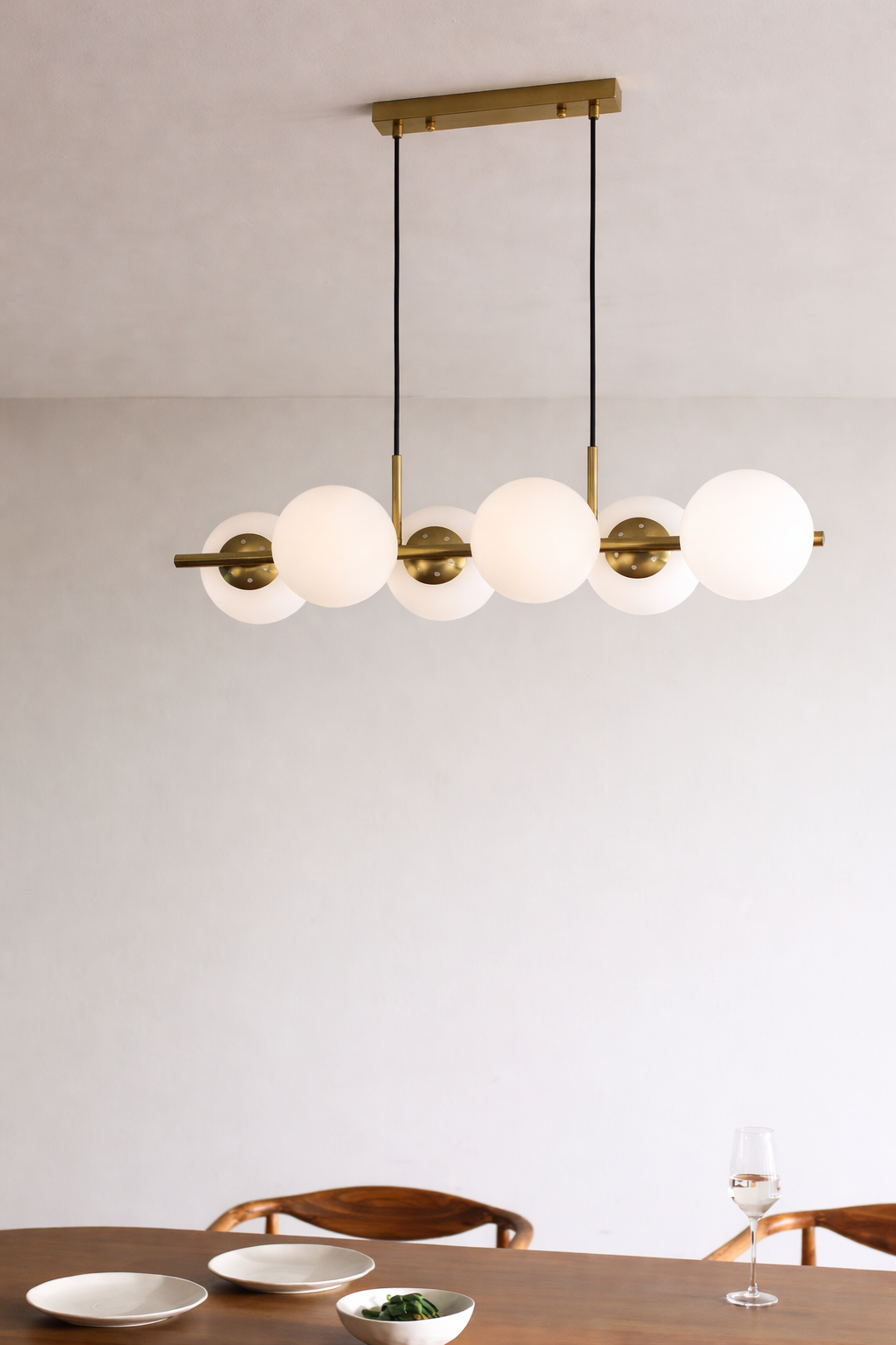UV HOME Uvol Pendant Lamp – Iron Frame with Crystal Globe Accents
