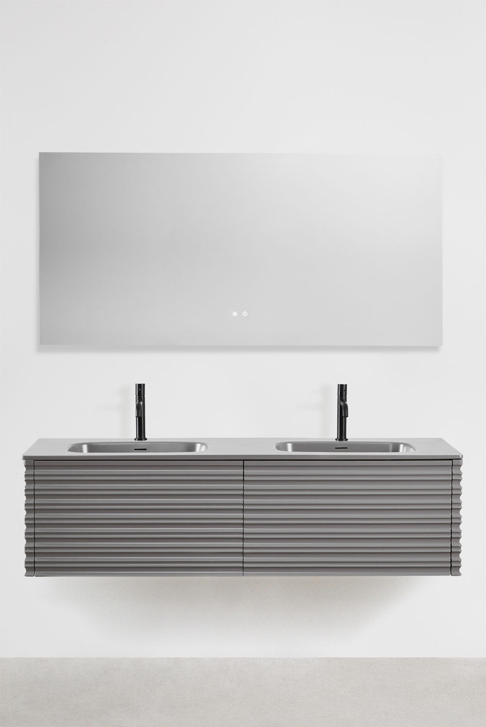 UV HOME Noura floating wooden bathroom furniture set with integrated washbasins