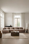 UV HOME 4-piece left modular chaise longue sofa in chenille Coquette