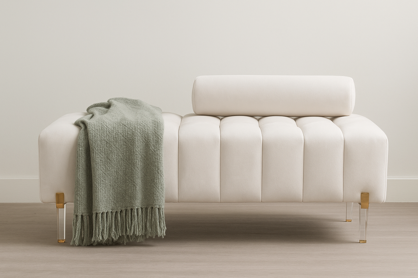 UV HOME Italian Style Lamb Fleece Bench – Piano Key Shoe Changing Stool for Bedroom & Living Room