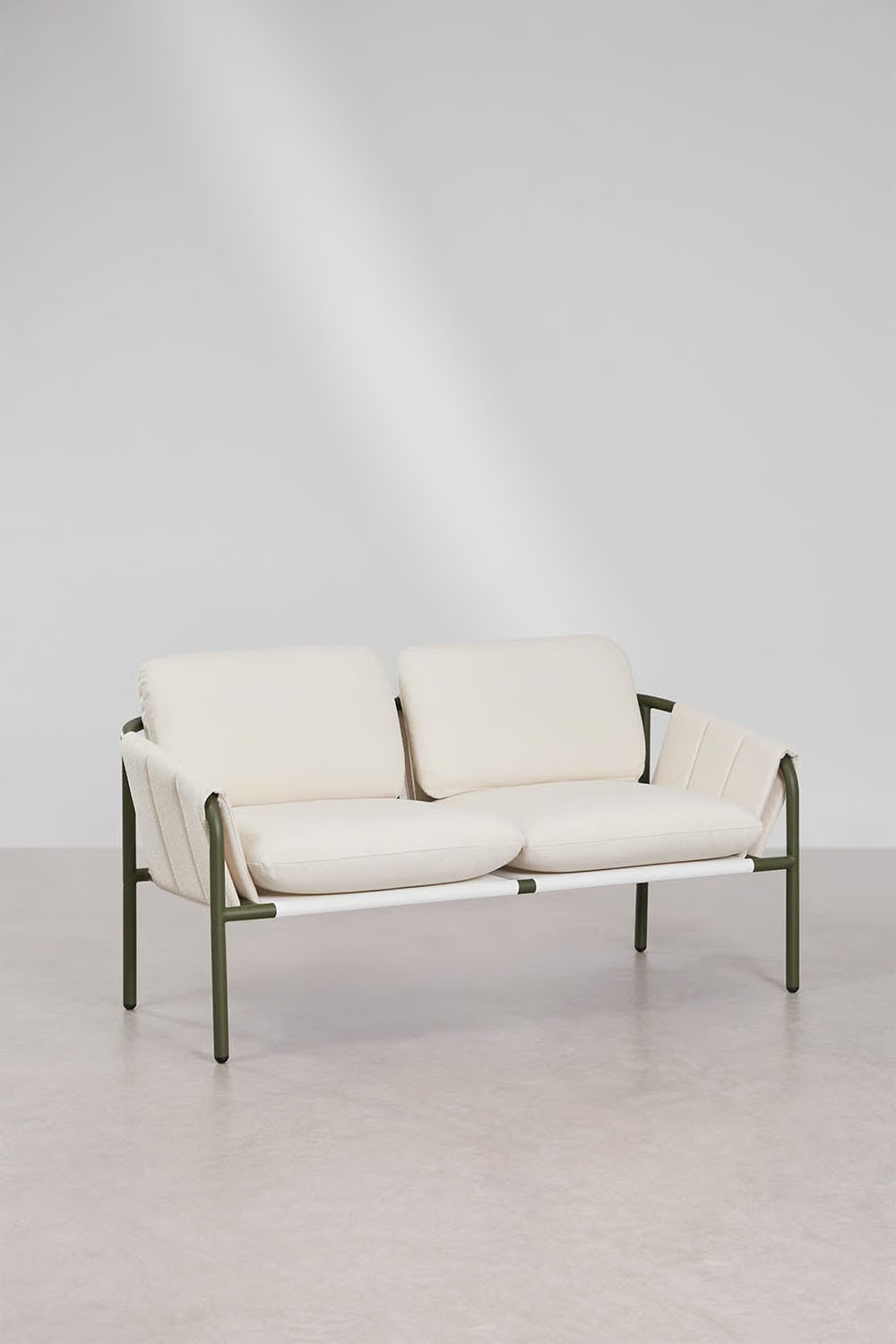 UV HOME Zunika Upholstered 2-Seater Garden Sofa with Steel Frame