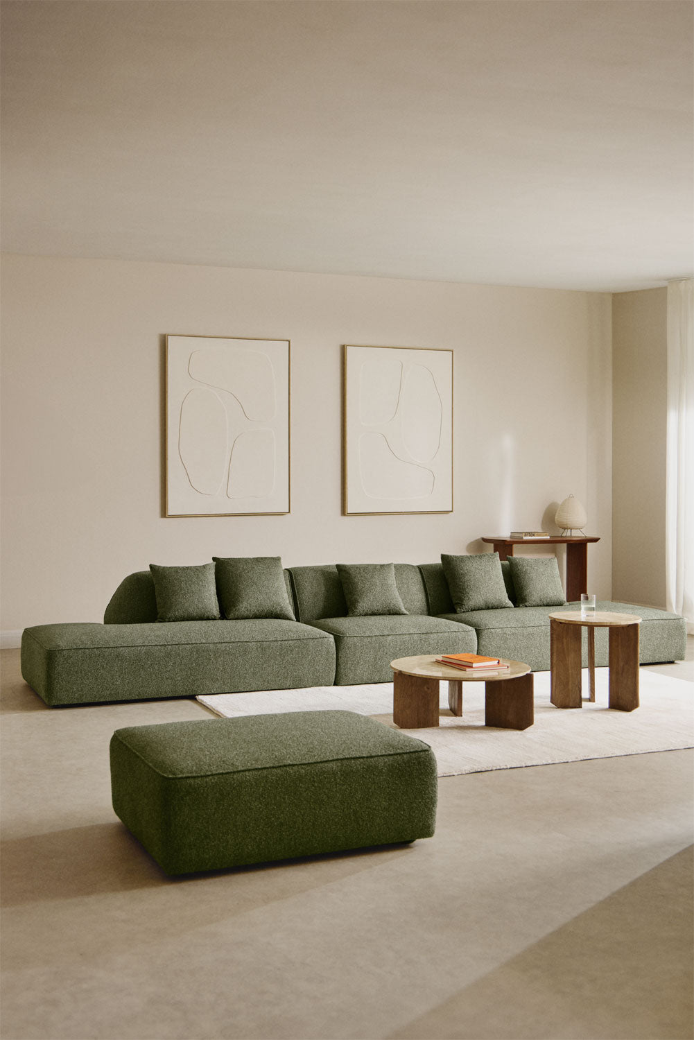 Cardea 3-piece modular sofa with double upholstered chaise longue