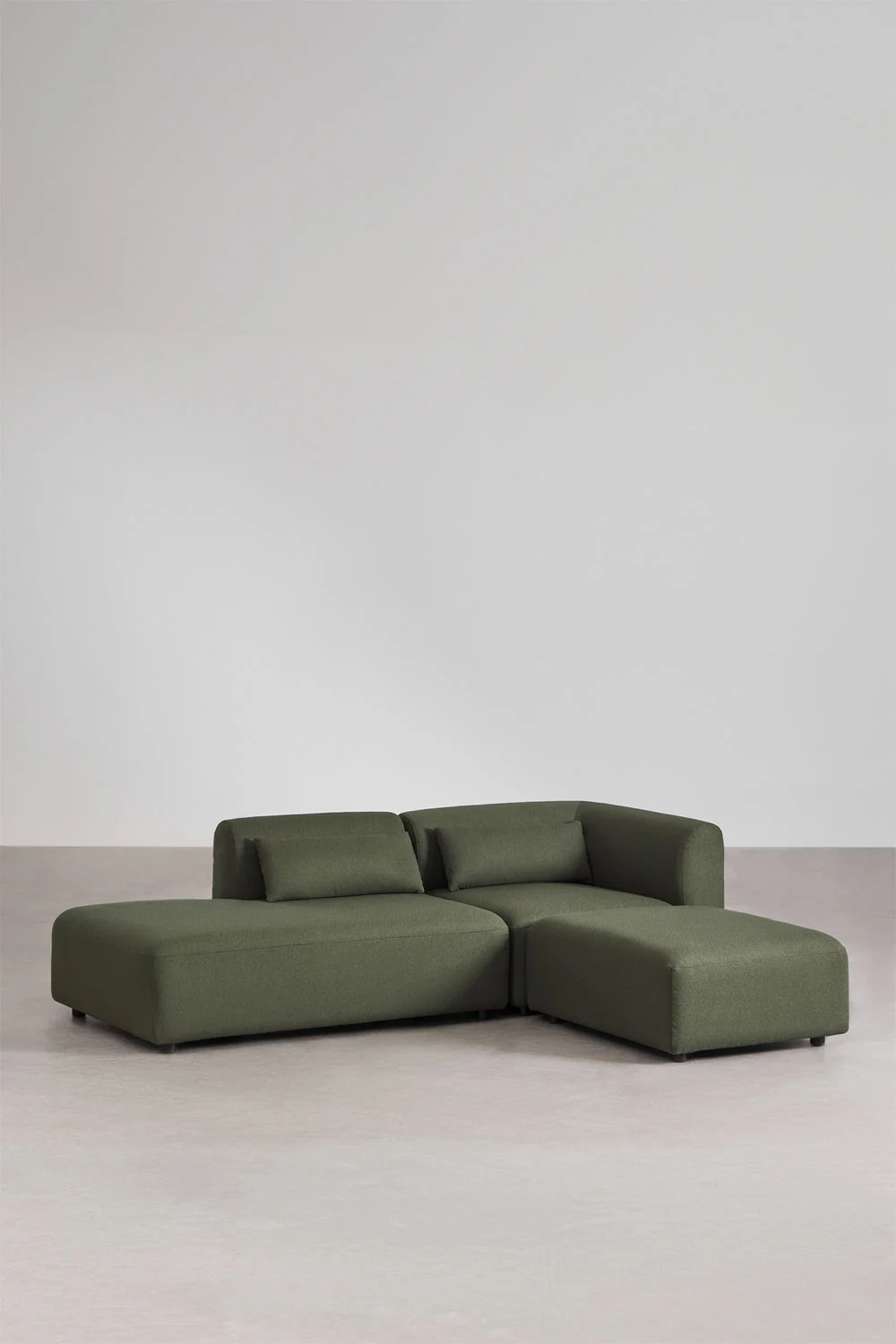 UV HOME 2-piece modular corner sofa with chaise longue left and Fogler pouf