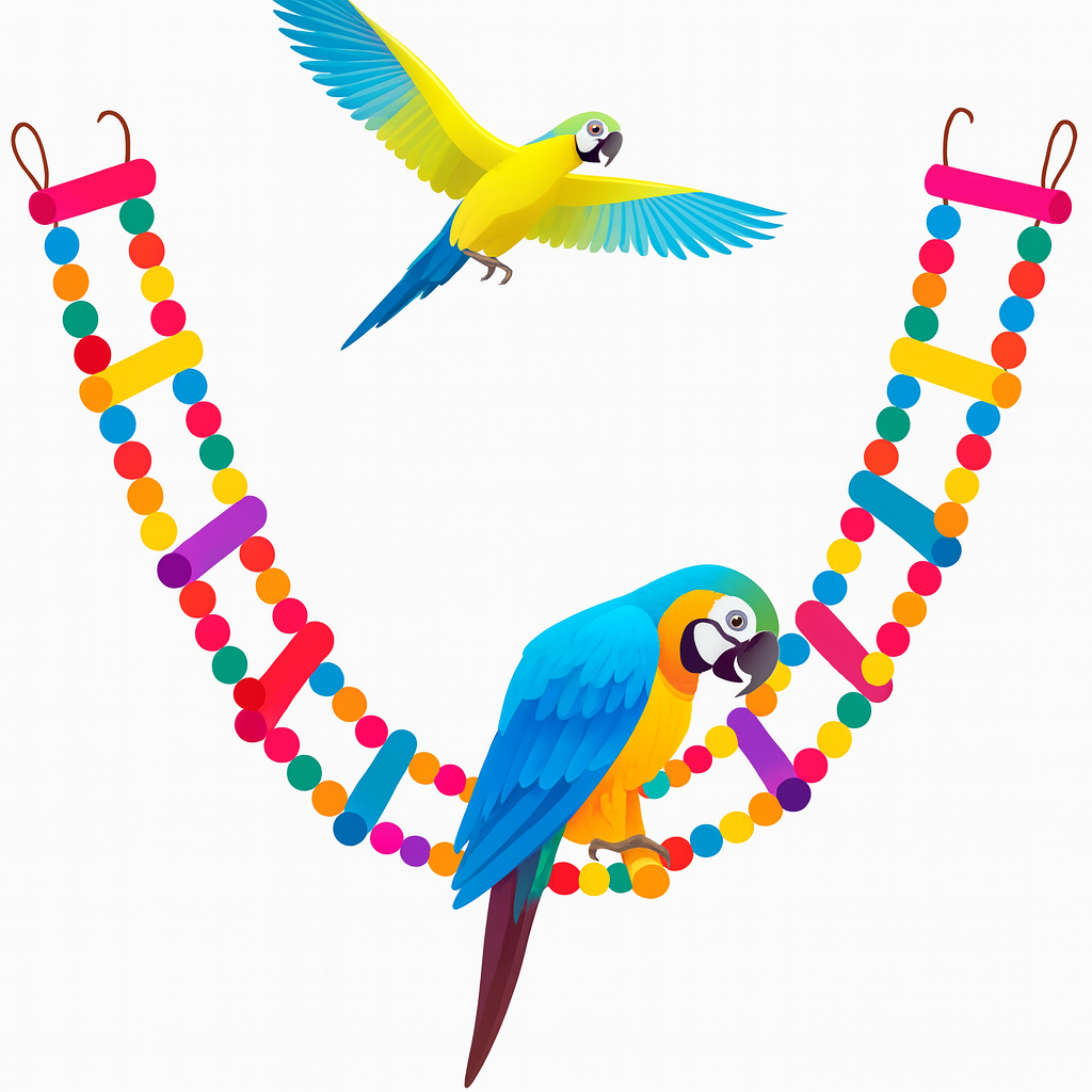 UV HOME Colorful Wooden Ladder Toy for Birds