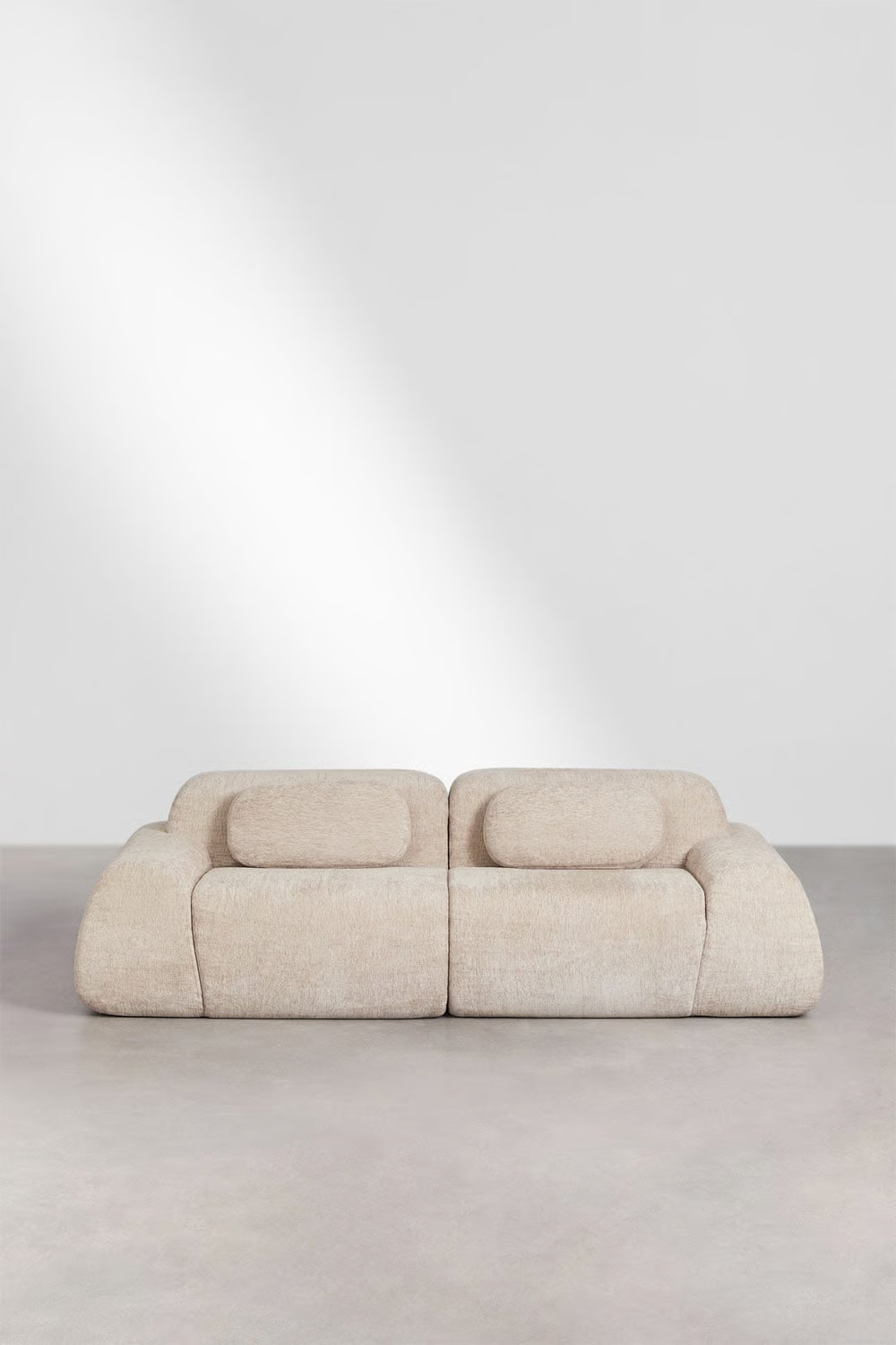 UV HOME 2-piece modular sofa in vacuum packed chenille Merida