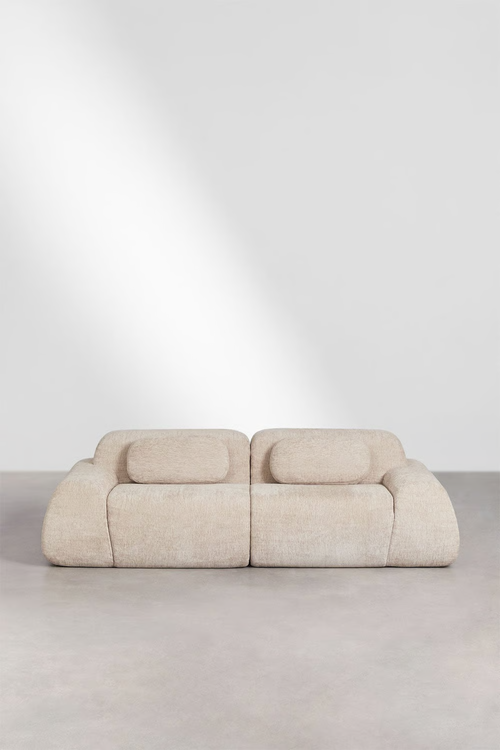 UV HOME 2-piece modular sofa in vacuum packed chenille Merida
