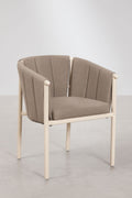 UV HOME Boleni Garden Chair with Armrests (Bouclé & Aluminium)