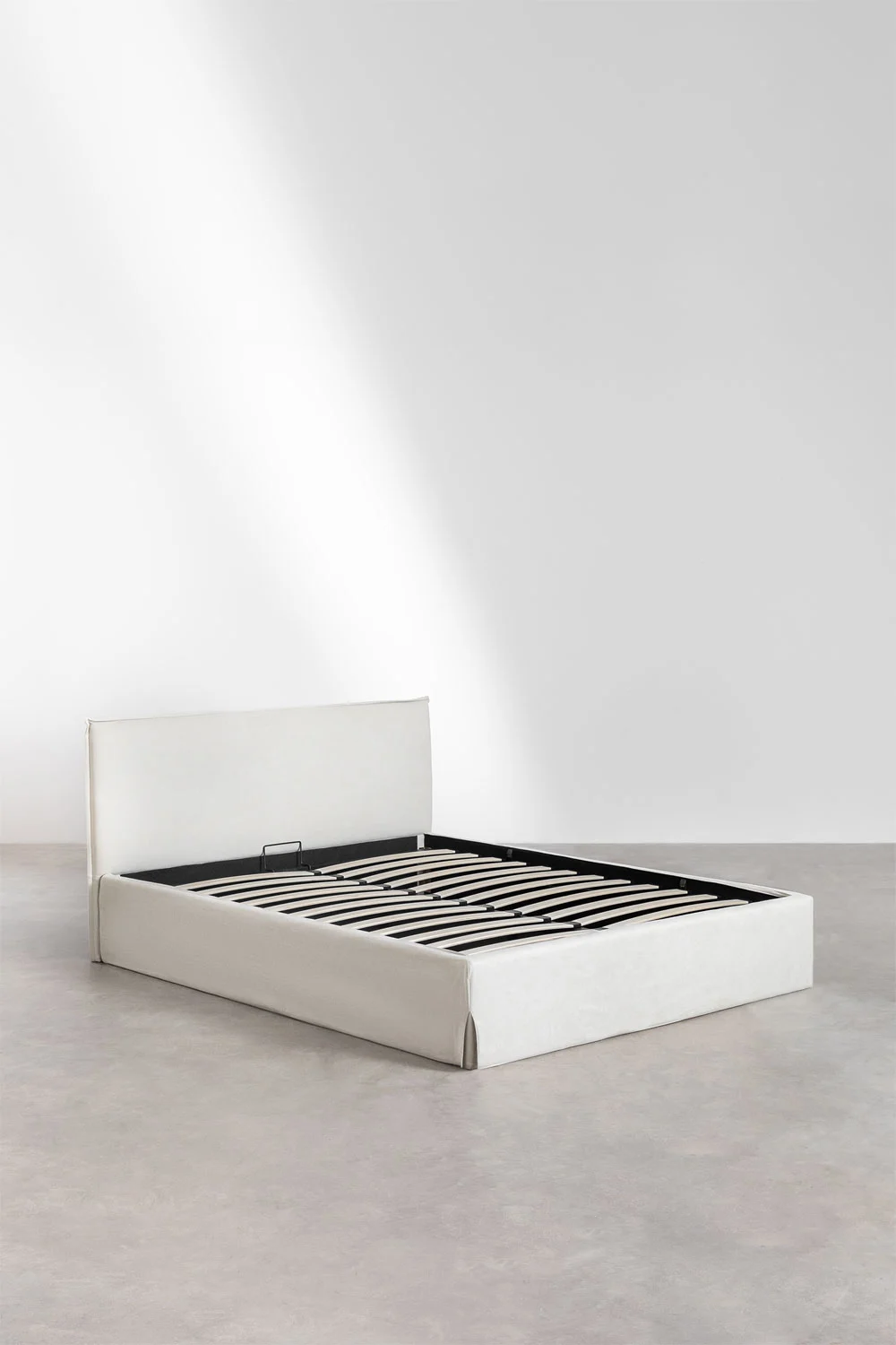 UV HOME Lorea Upholstered Storage Bed with Lift-Up Base for 160x200 cm Mattress