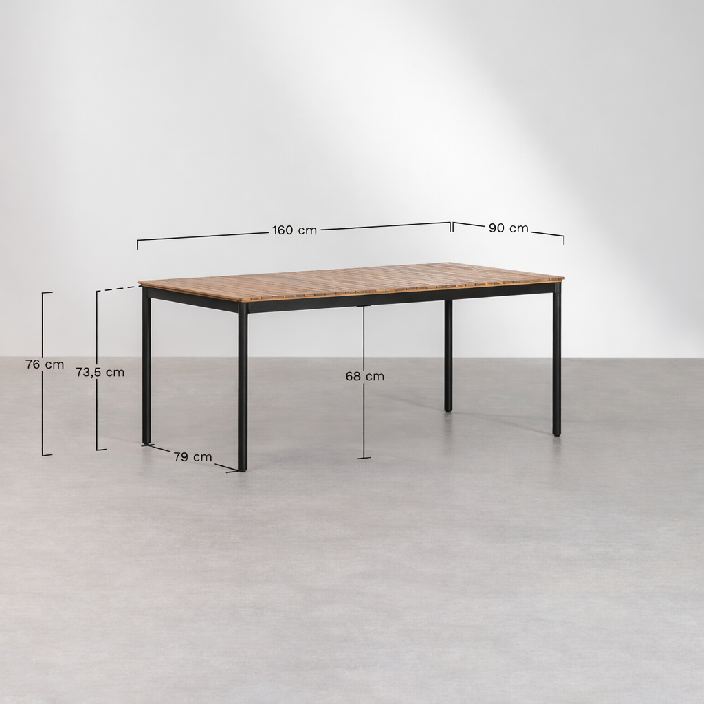 UV Home Artus Dining Table  – Acacia Wood & Steel